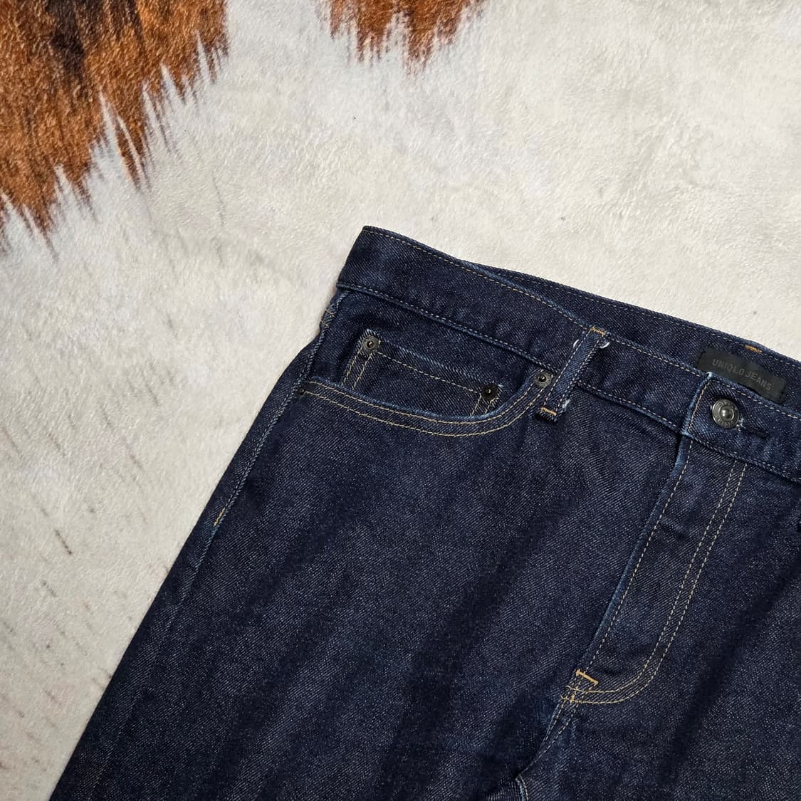 유니클로 스트레이트 진청 셀비지 데님 팬츠 상품이미지2