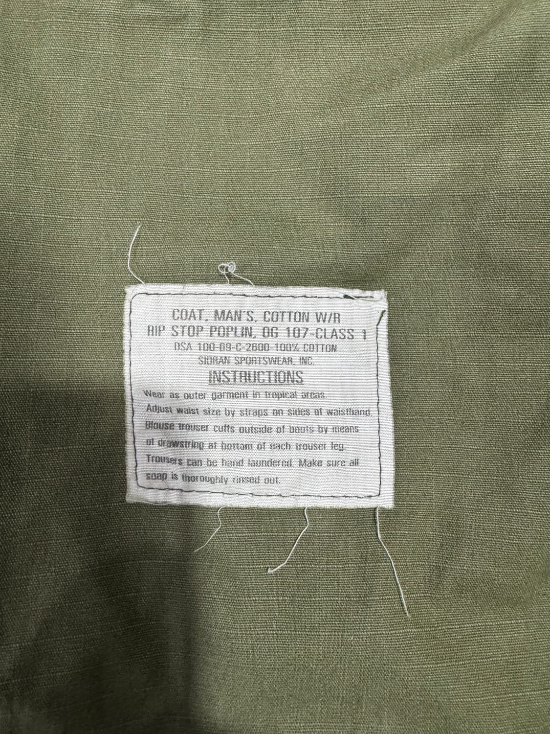 60s 오리지널 미군 정글 퍼티그 자켓 4세대 립스탑 상품이미지5