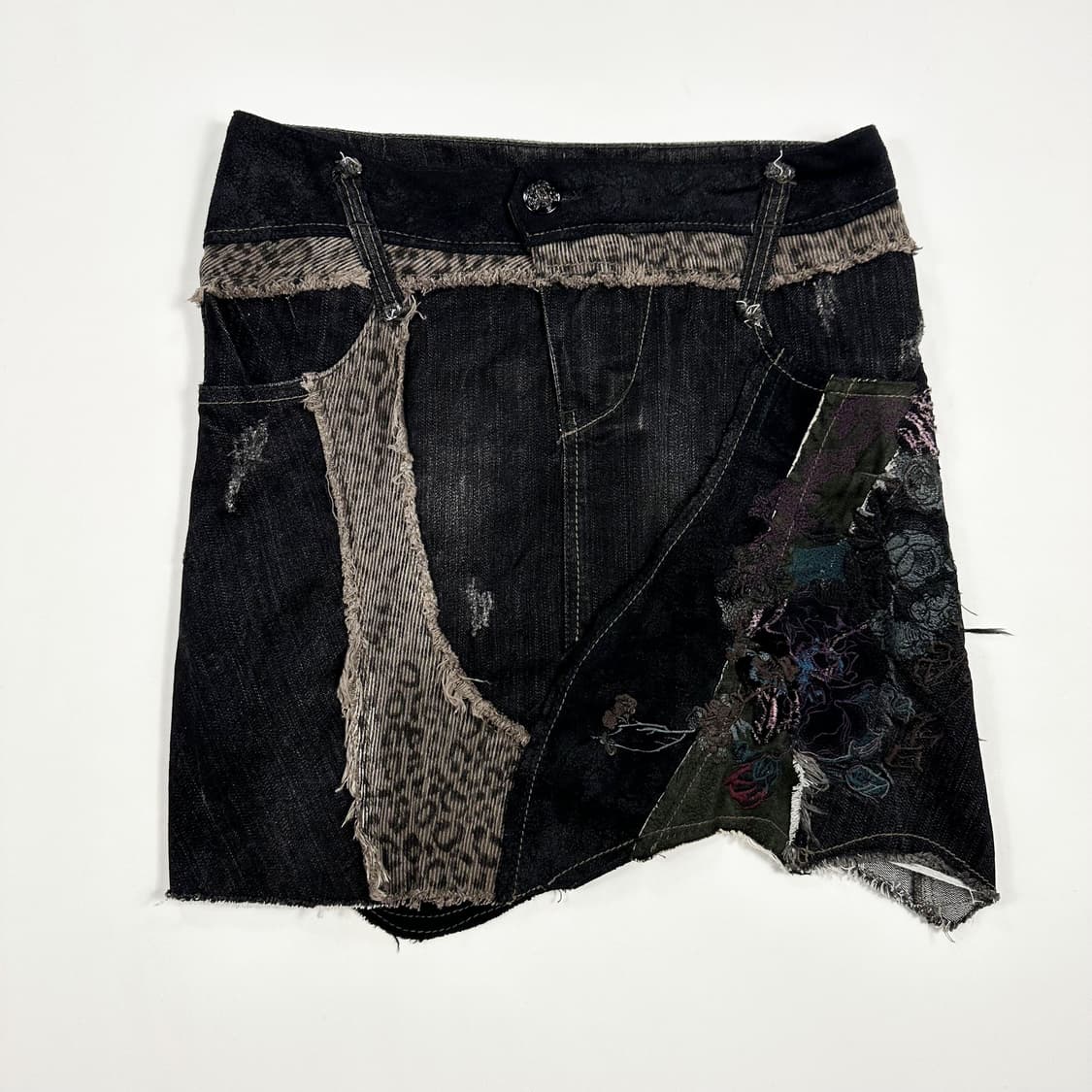 VTG 빈티지 패치워크 흑청 스커트 치마 (28인치 여성추천) 상품이미지1