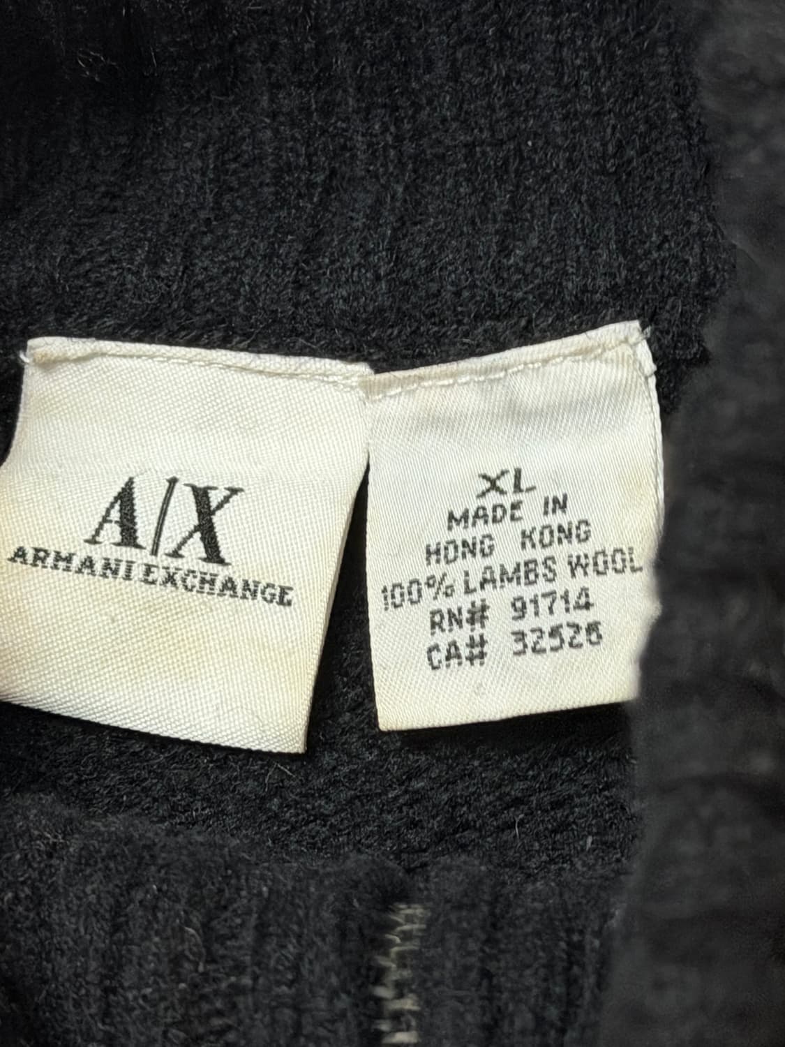아르마니 익스체인지 투웨이 울 니트 집업 져지 블랙 상품이미지6