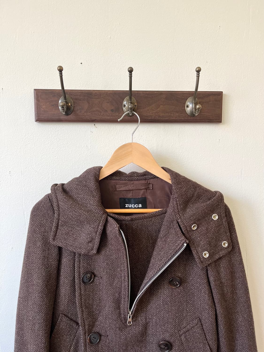 zucca 헤링본 더블 코트 상품이미지3