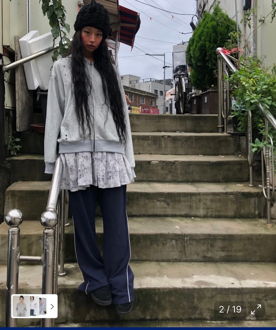 미쏘 스터드 후드집업 m(95) 상품이미지1