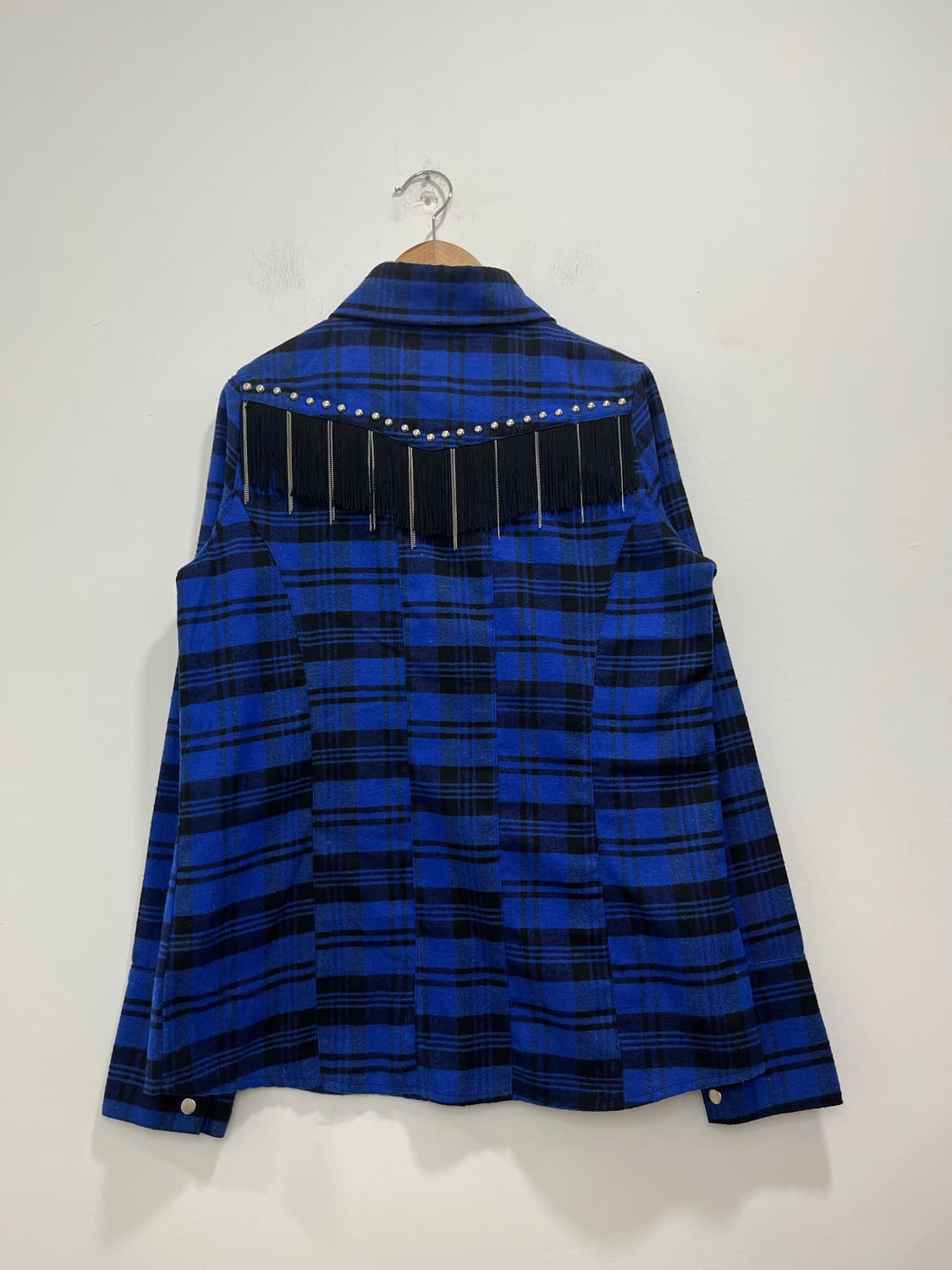 Glad news 락펑크 테슬 스터드 체크 셔츠 상품이미지5