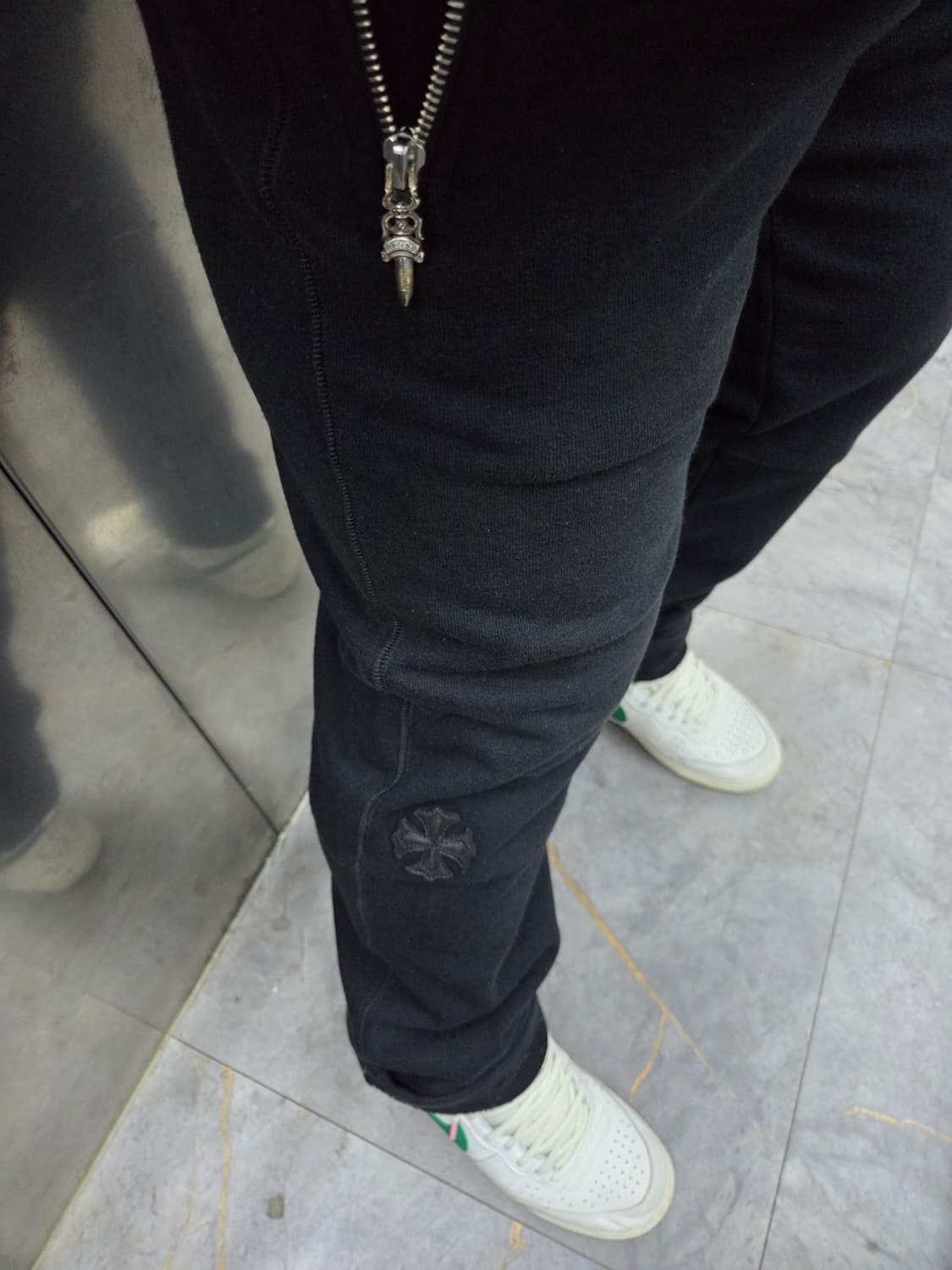 크롬하츠 대거 퍽유자수 가죽패치 팬츠 상품이미지10