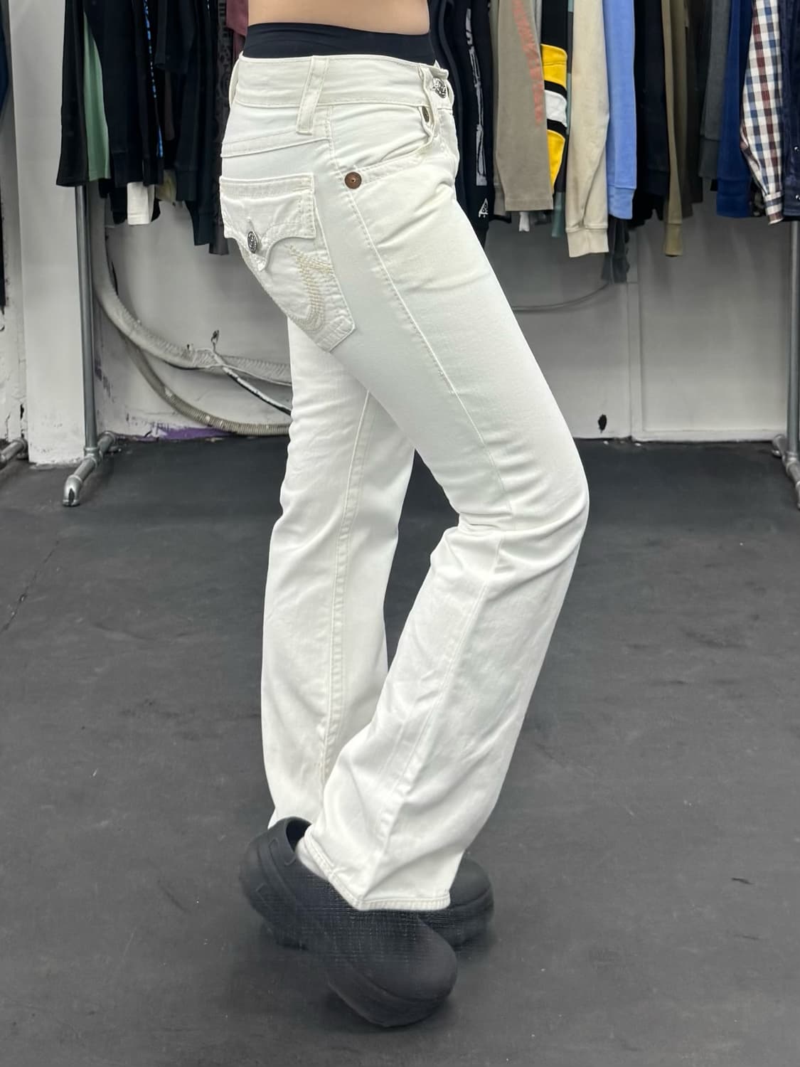 트루릴리전 레인보우 화이트 데님팬츠 상품이미지2