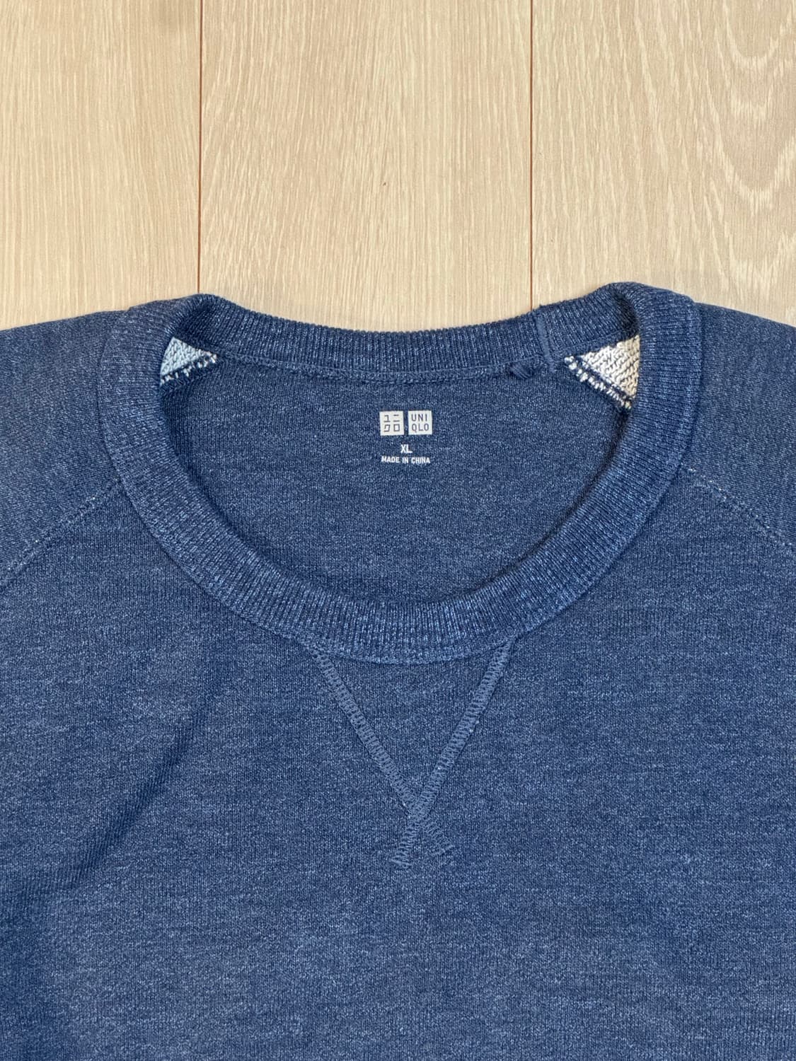[xl] 유니클로 v가제트 래글런 스웨트셔츠 맨투맨 네이비 블루 상품이미지3
