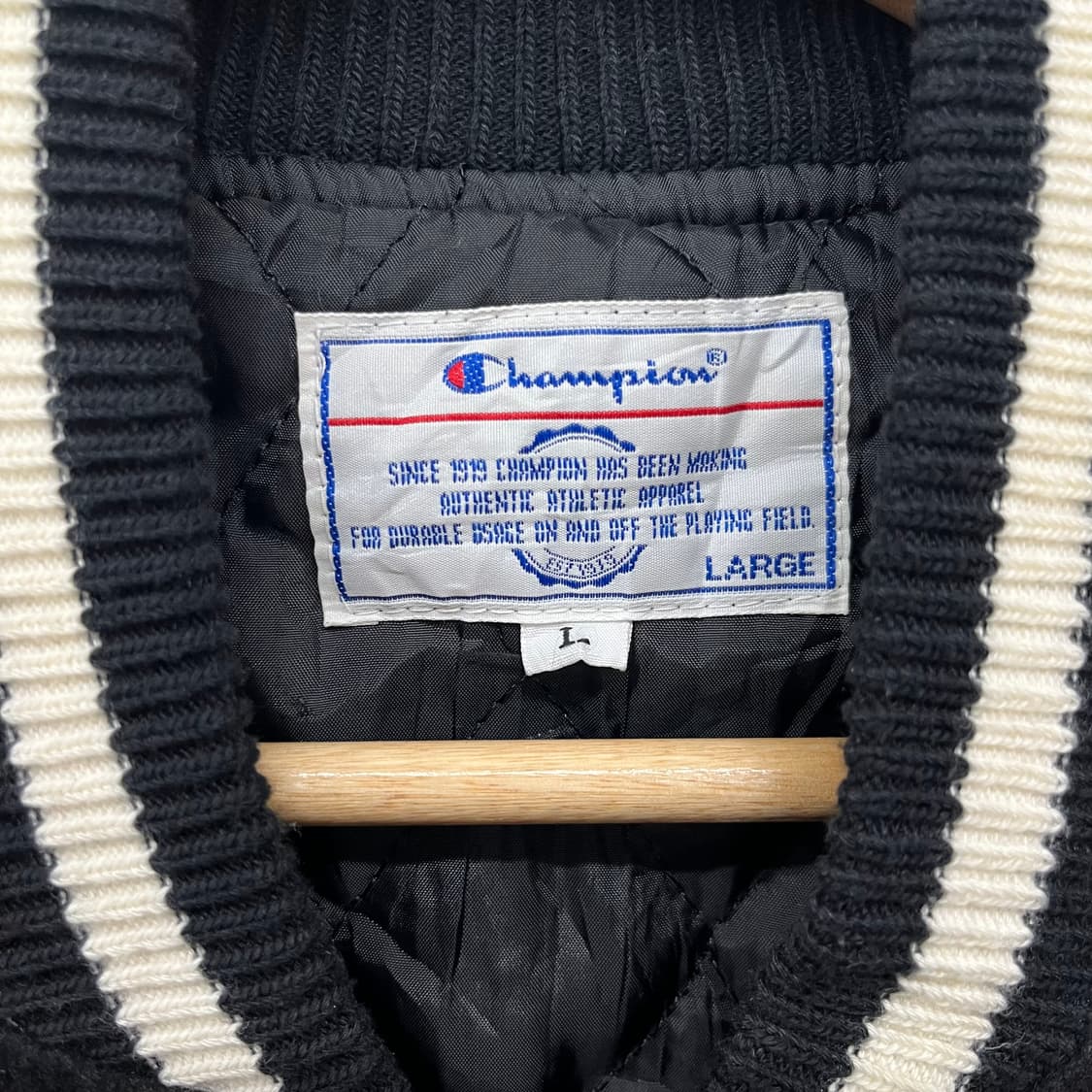챔피온 검/회색 야구 점퍼 여L 상품이미지5