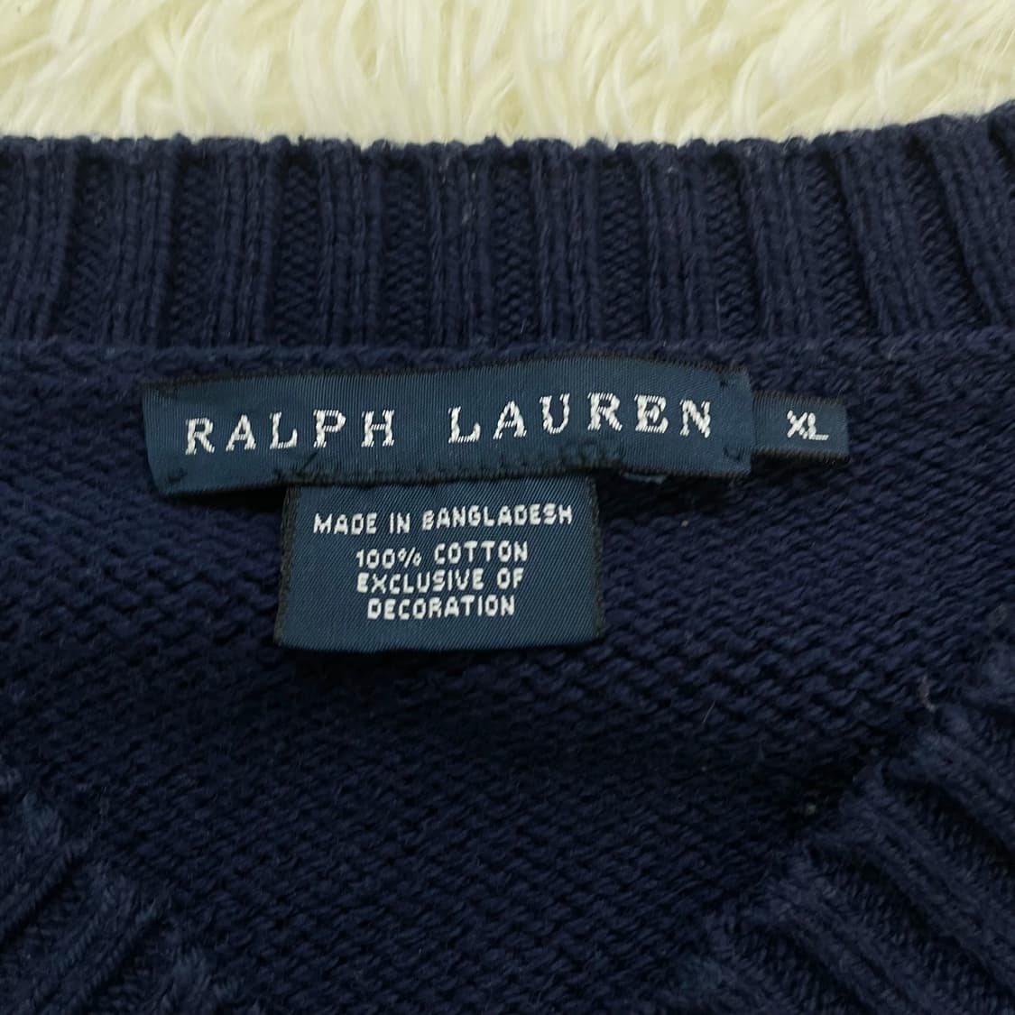 폴로 랄프로렌 포니 로고 브이넥 니트 네이비 상품이미지4