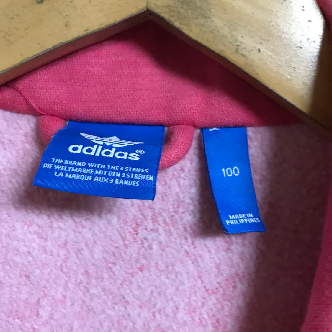 아디다스 분홍 코튼 집업져지 상품이미지4