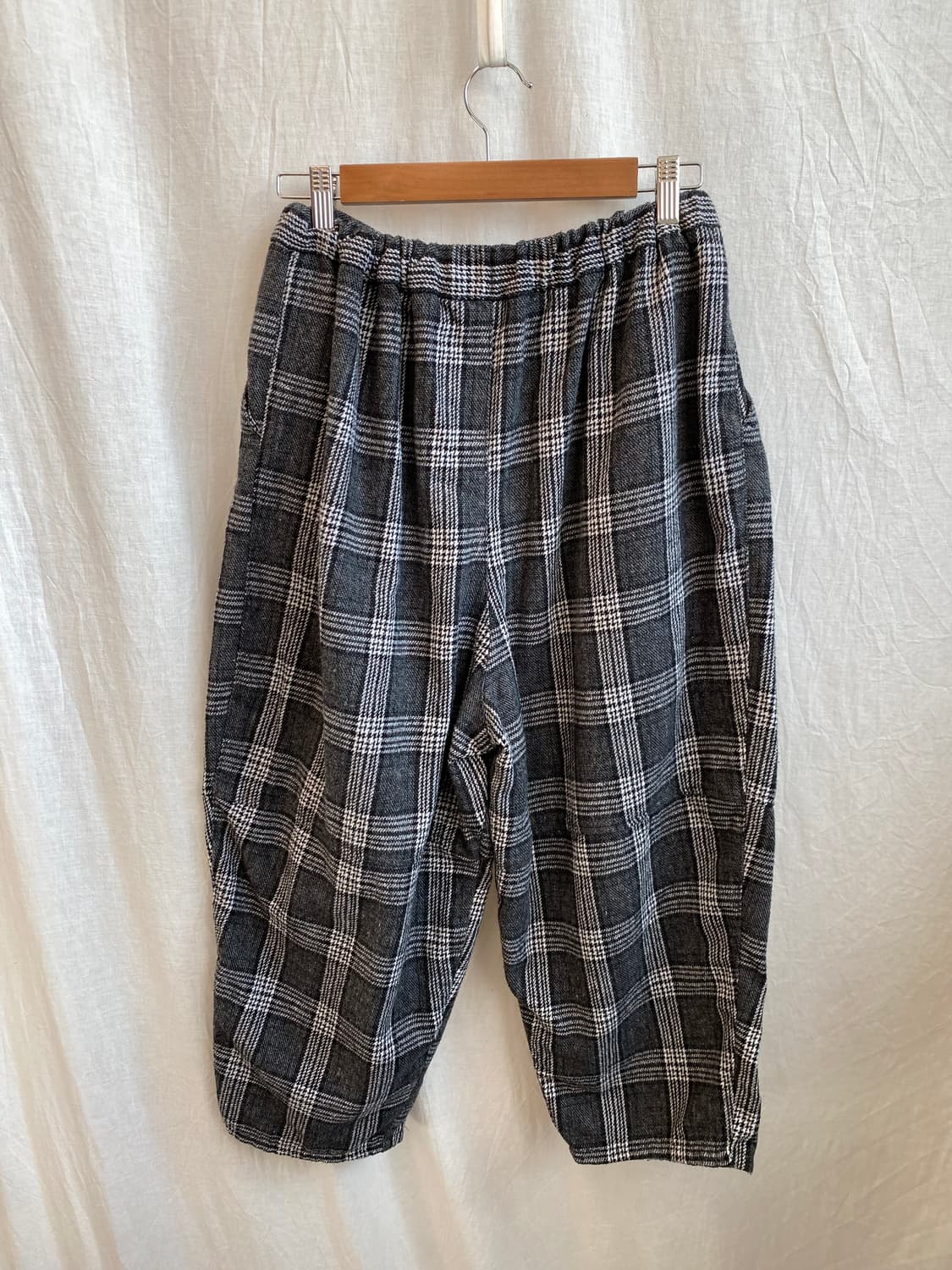 EASE BLUE 면혼방 체크 밴딩 팬츠(F) 상품이미지2