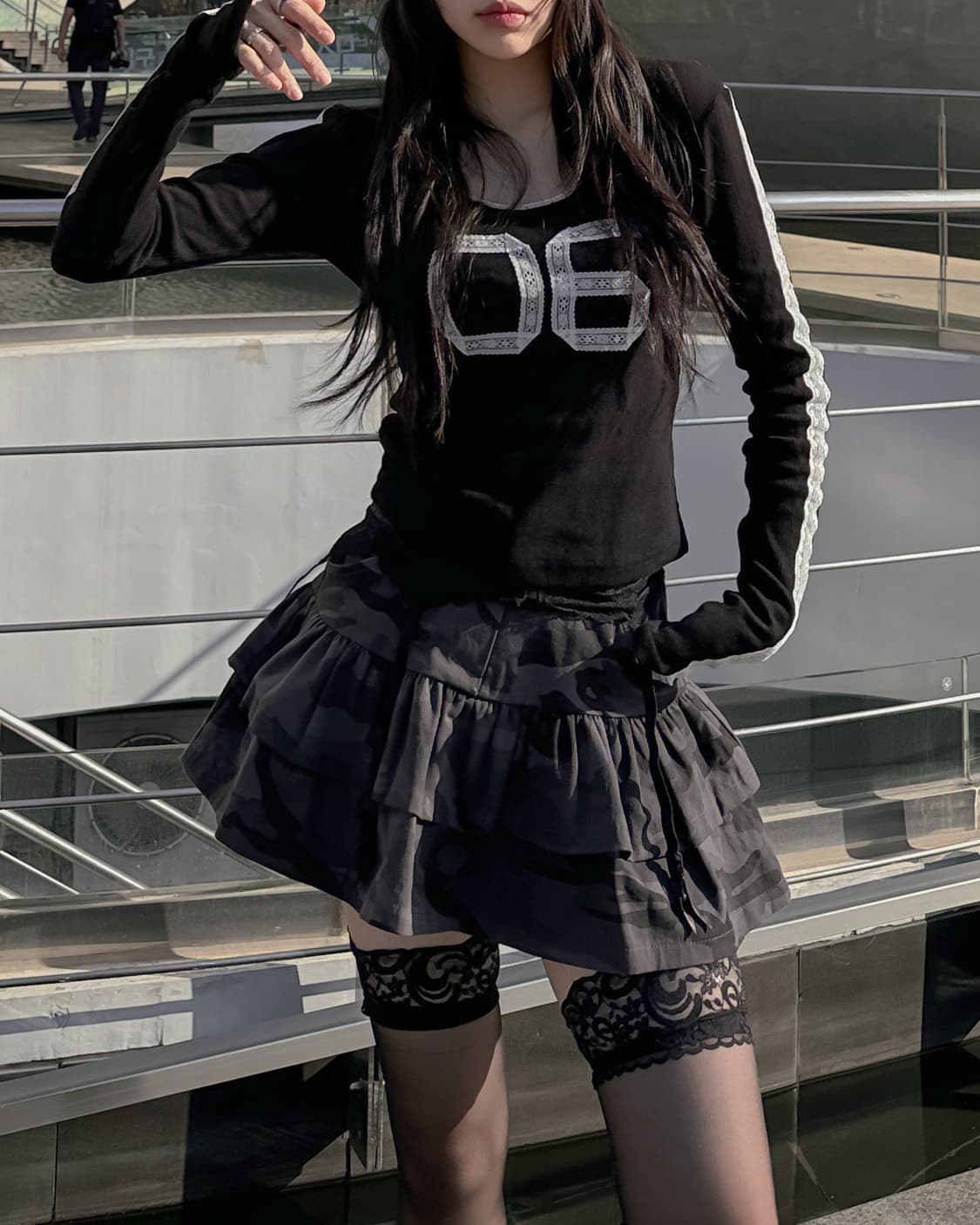 레이스 크롭티 상품이미지2