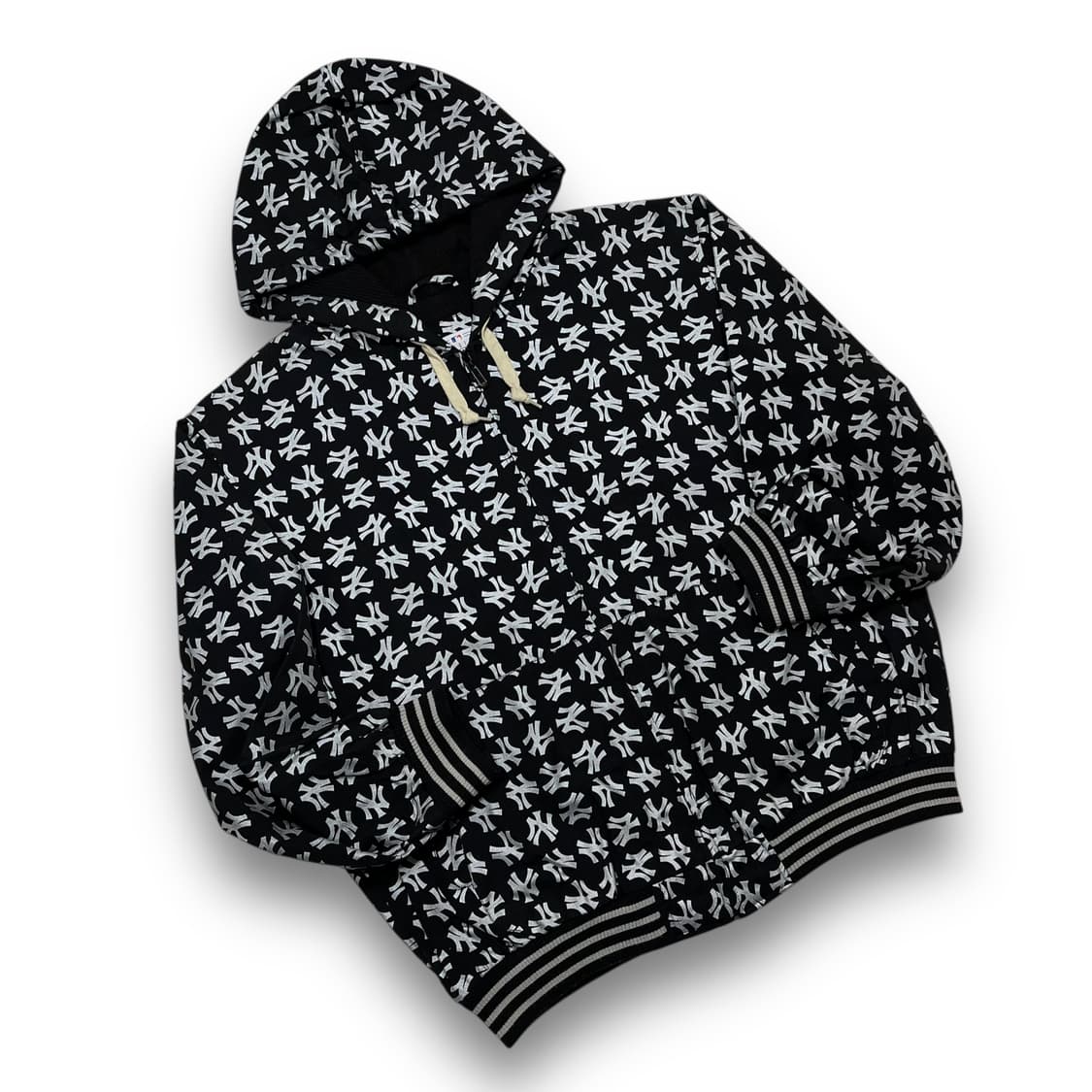 MLB G-lll 양키즈 멀티 로고 패턴 올드스쿨 후디 집업 상품이미지3