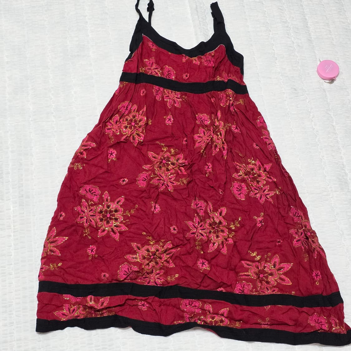 보헤미안 오리엔탈 레드 플라워 원피스 상품이미지3