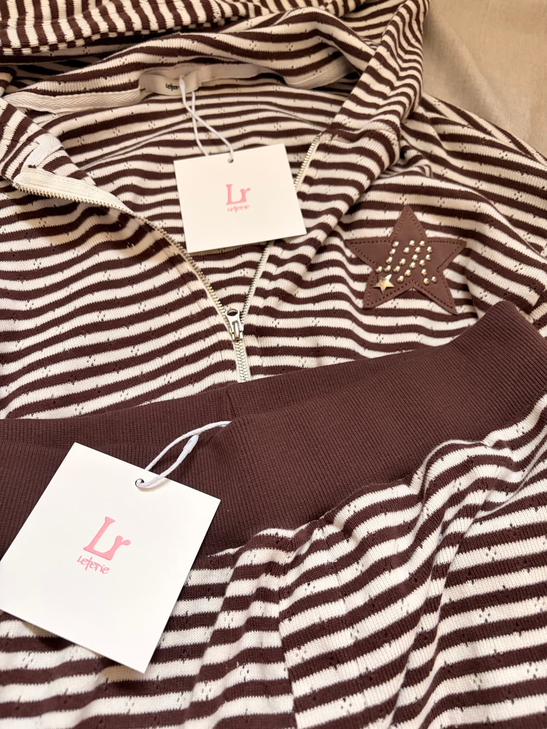 [레터리X젤라비]스트라이프 후드 집업 팬츠 셋업 상품이미지7