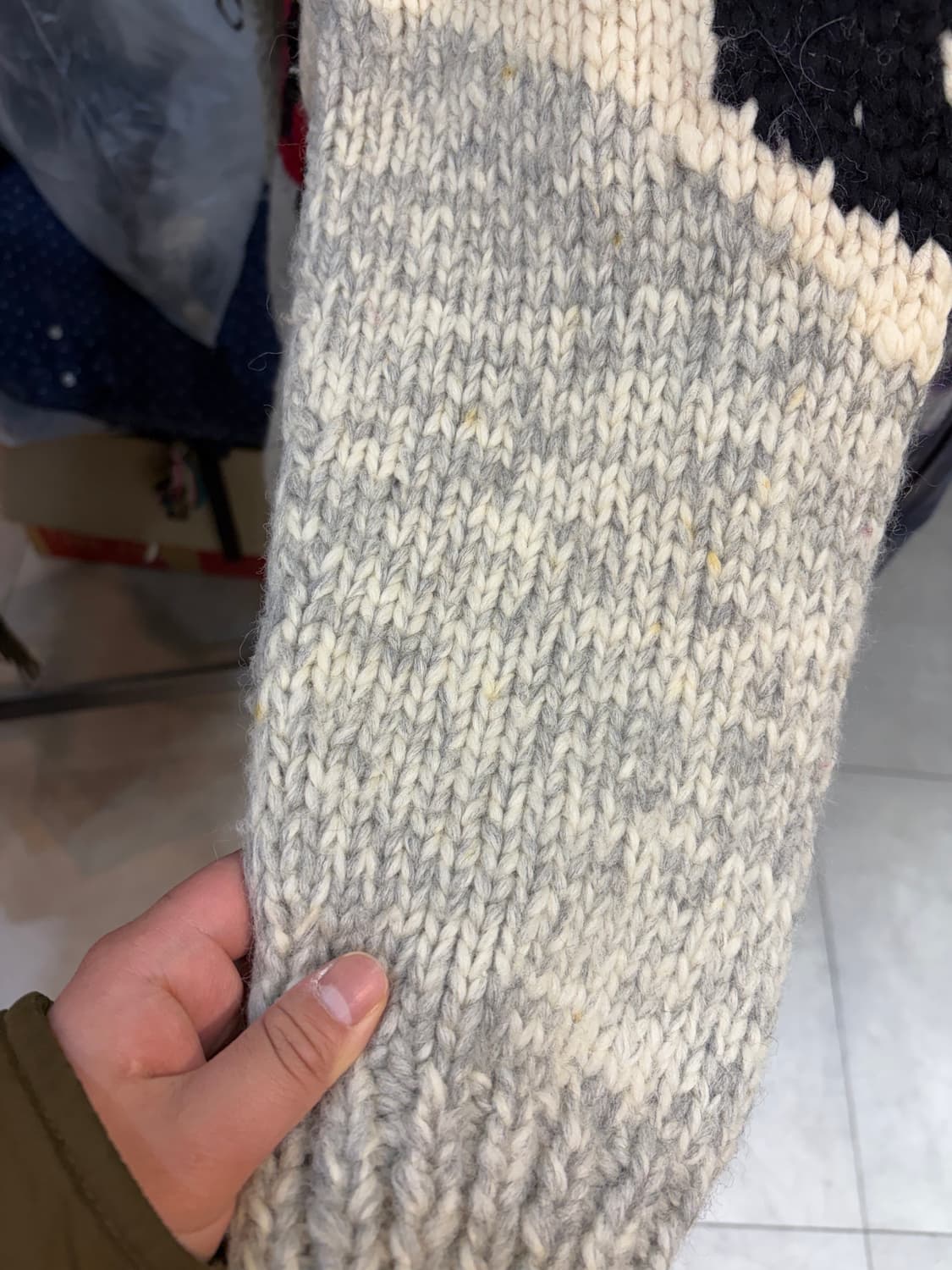 90s 캐나다 코위찬 볼링 니트 집업 상품이미지8