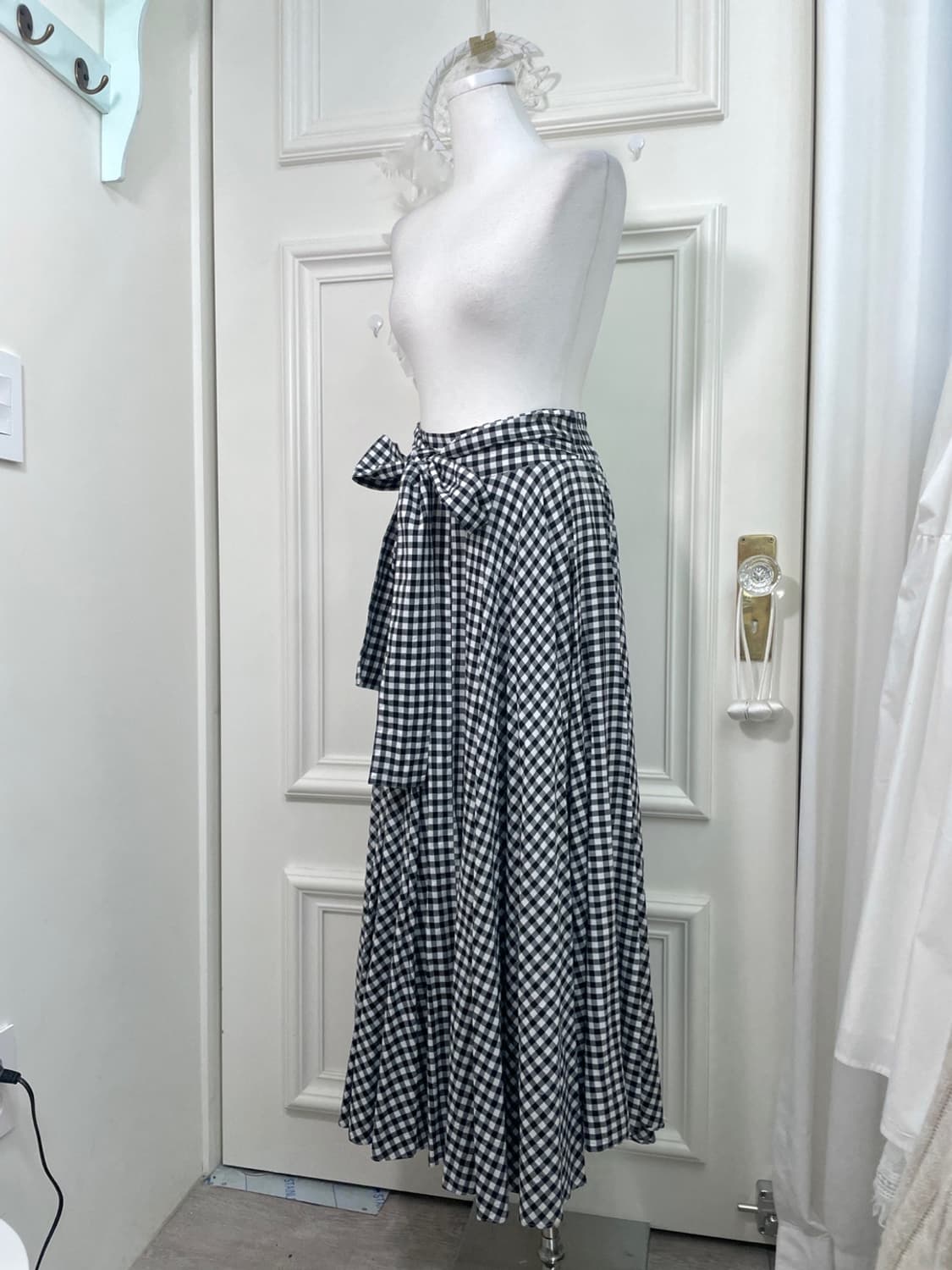 black gingham check bow point banding lo 상품이미지2