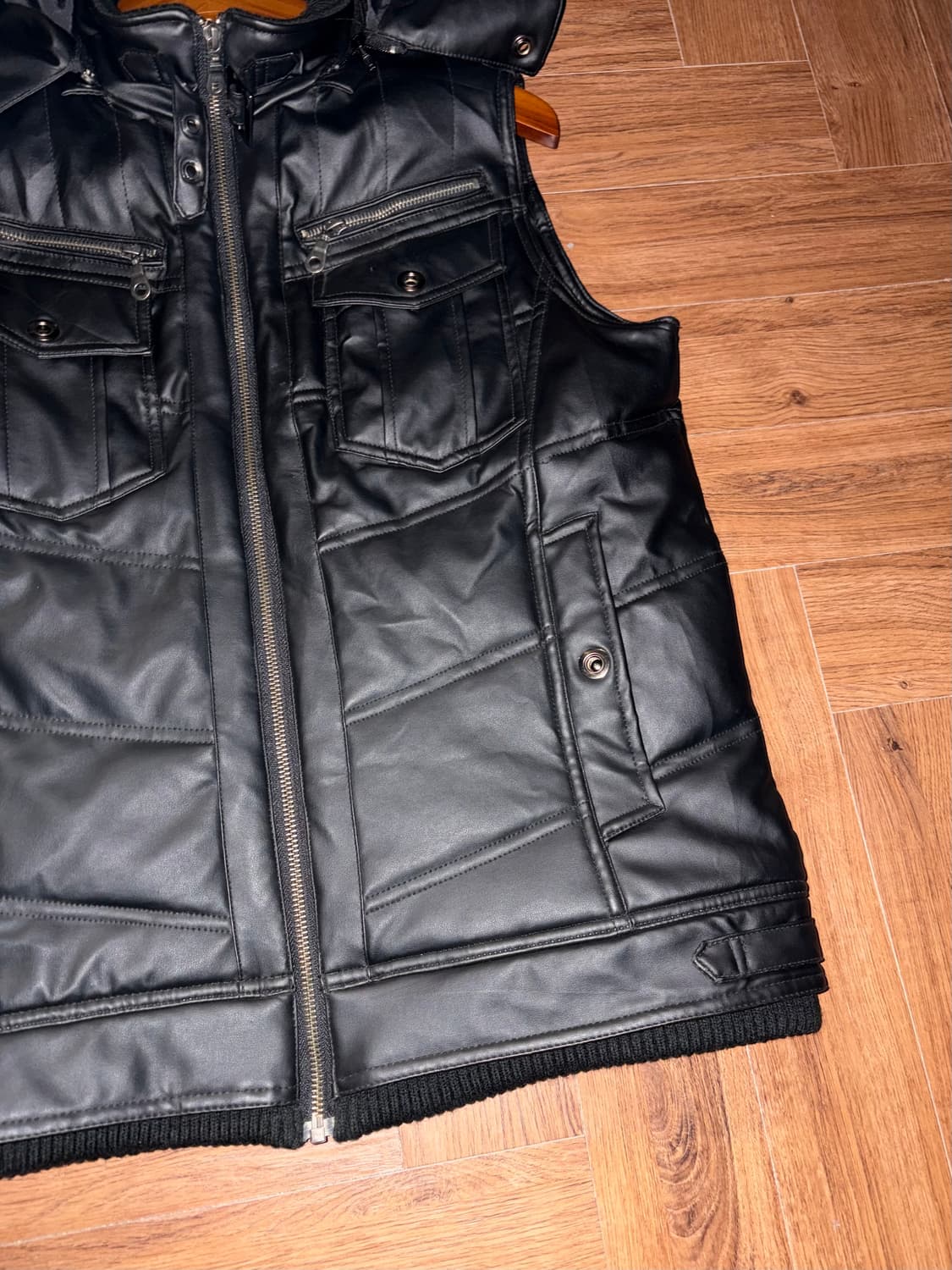 빈티지 퍼 레더 베스트 상품이미지8