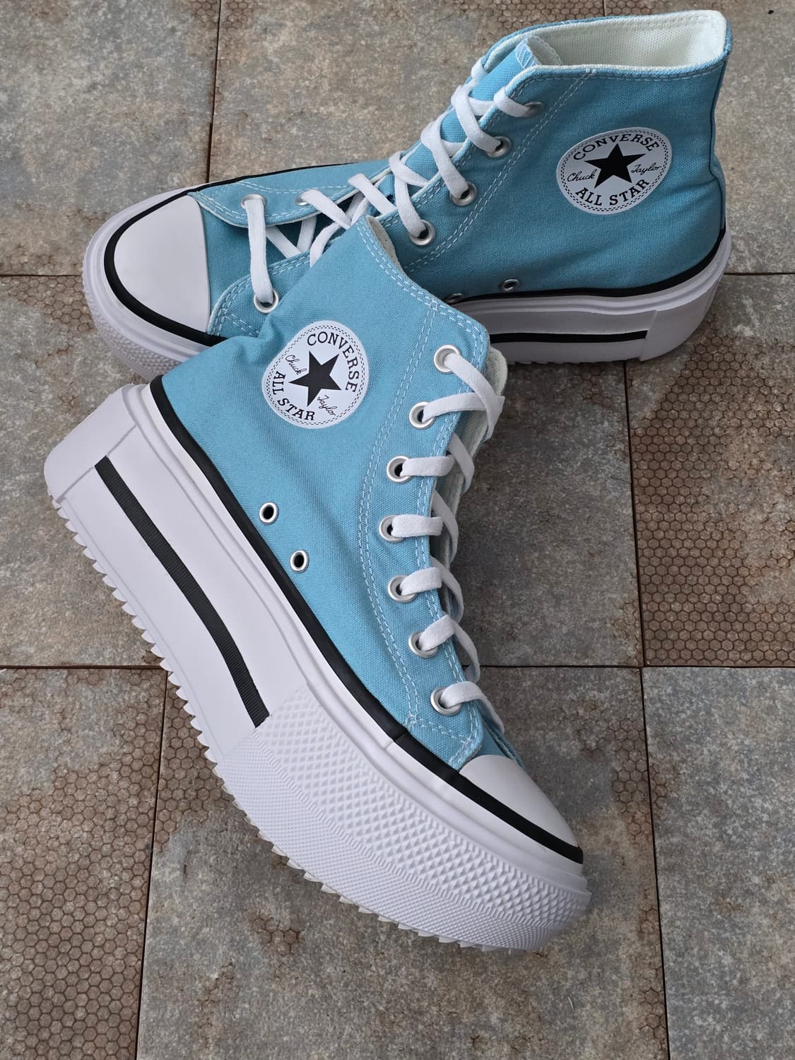 (250)컨버스 척테일러 올스타 더블 스택 데자 블루 하이 상품이미지4