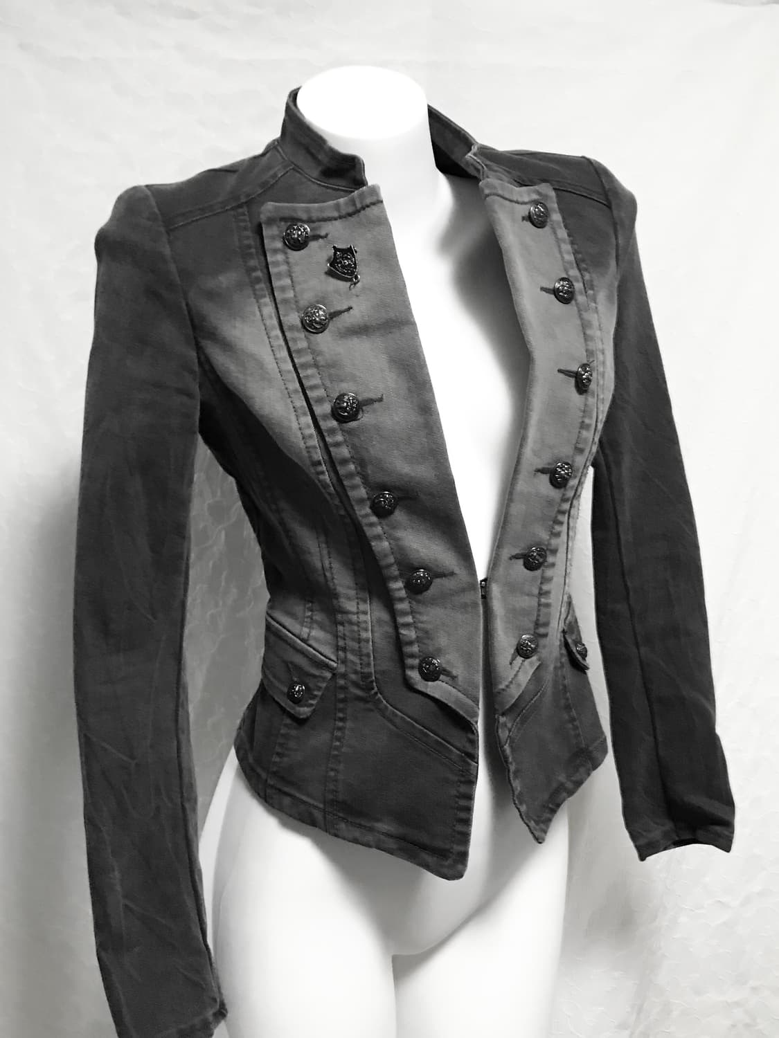 빈티지 아카이브 펑크 흑청 워싱 데님 나폴레옹 자켓 상품이미지1