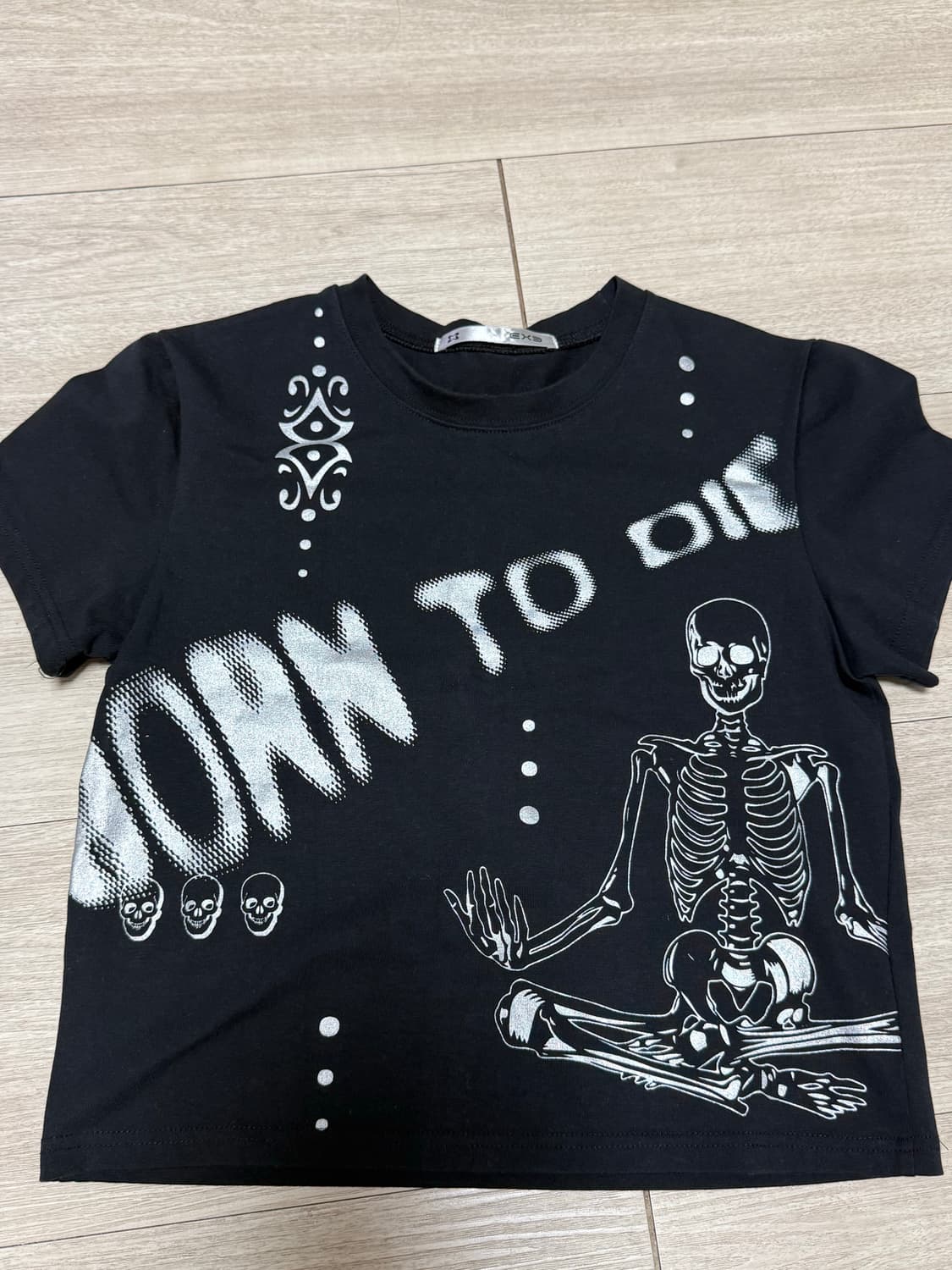 셋업이엑스이 크롭 반팔티, 본투다이탑 상품이미지1