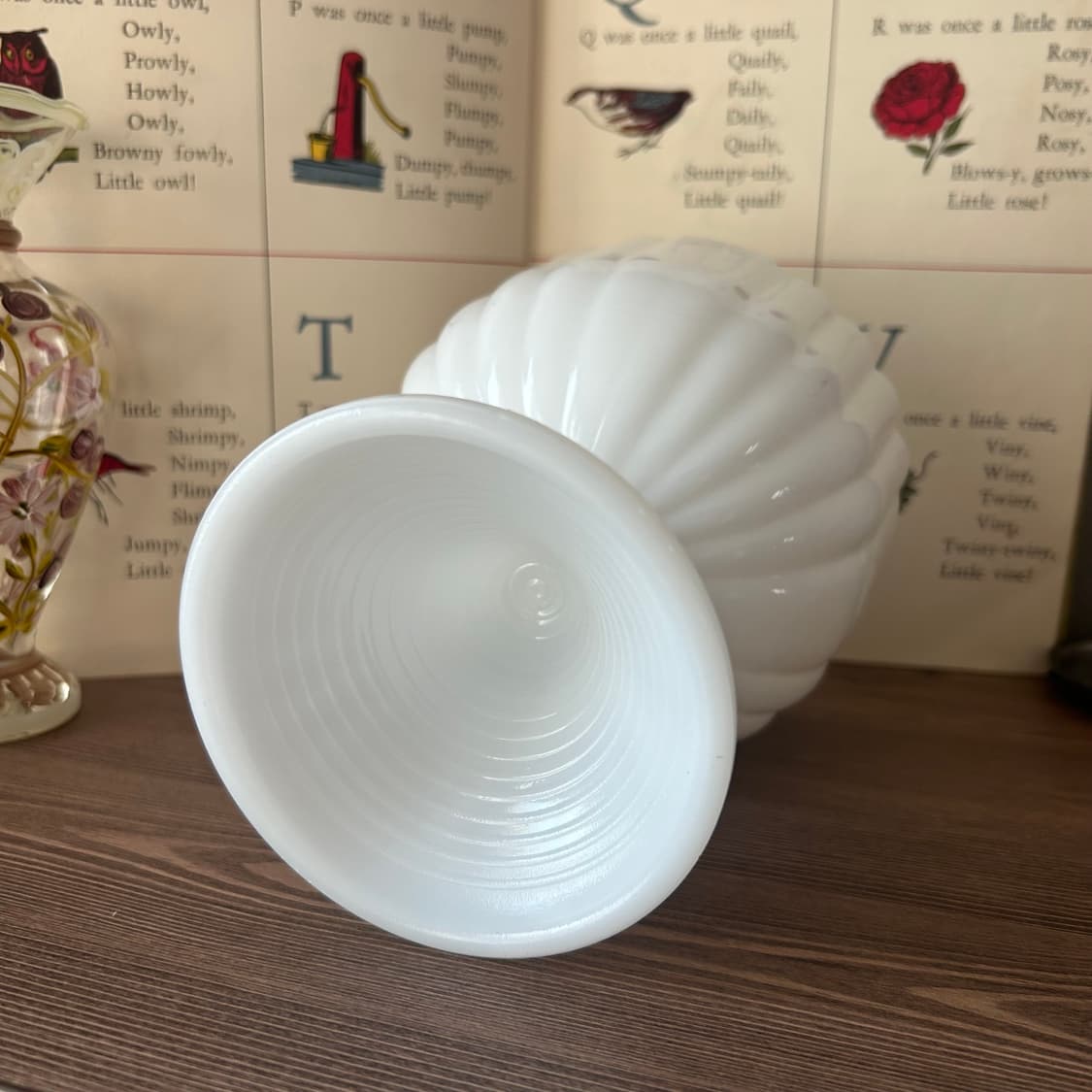 미국 빈티지 밀크글라스 화분 플랜터 상품이미지4