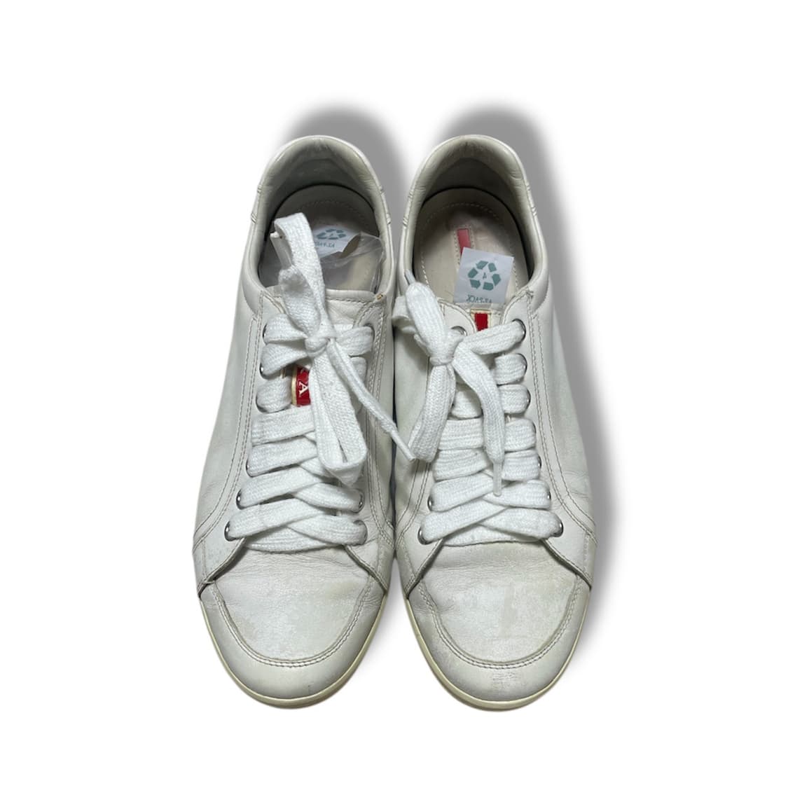 280) 프라다 레더 가죽 스니커즈 화이트 신발 상품이미지2