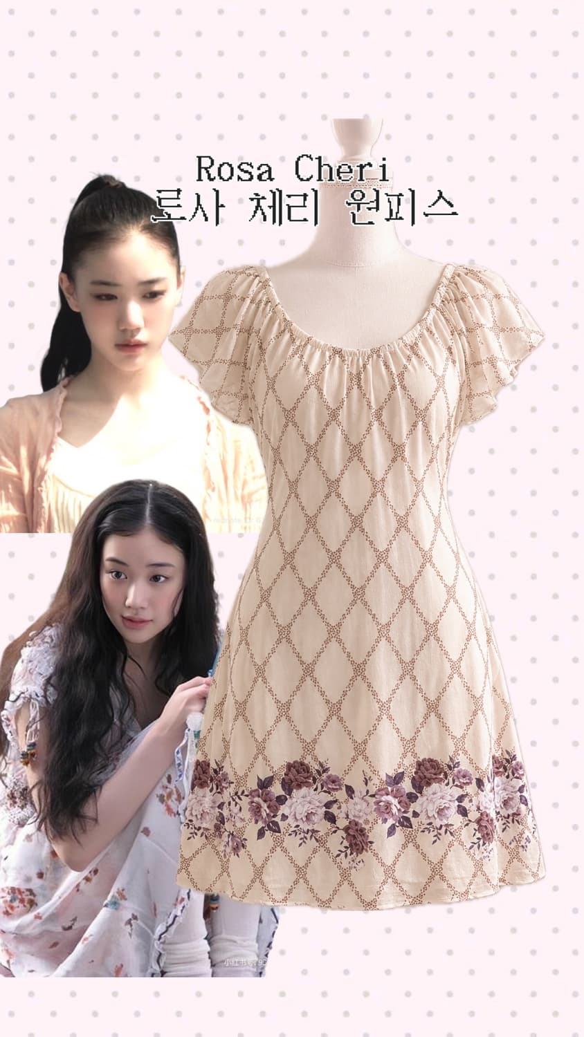 Rosa Cheri 로사 체리 페어리 로맨틱 로즈 모리걸 플라워 원피스 상품이미지1
