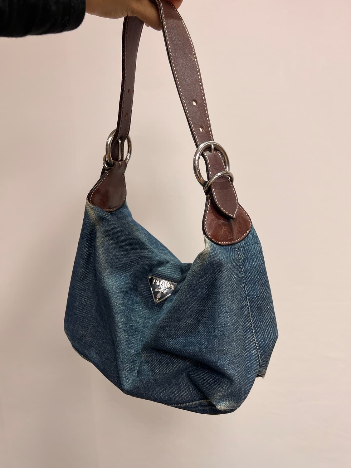 프라다 빈티지 데님 벨트디자인 백 상품이미지2