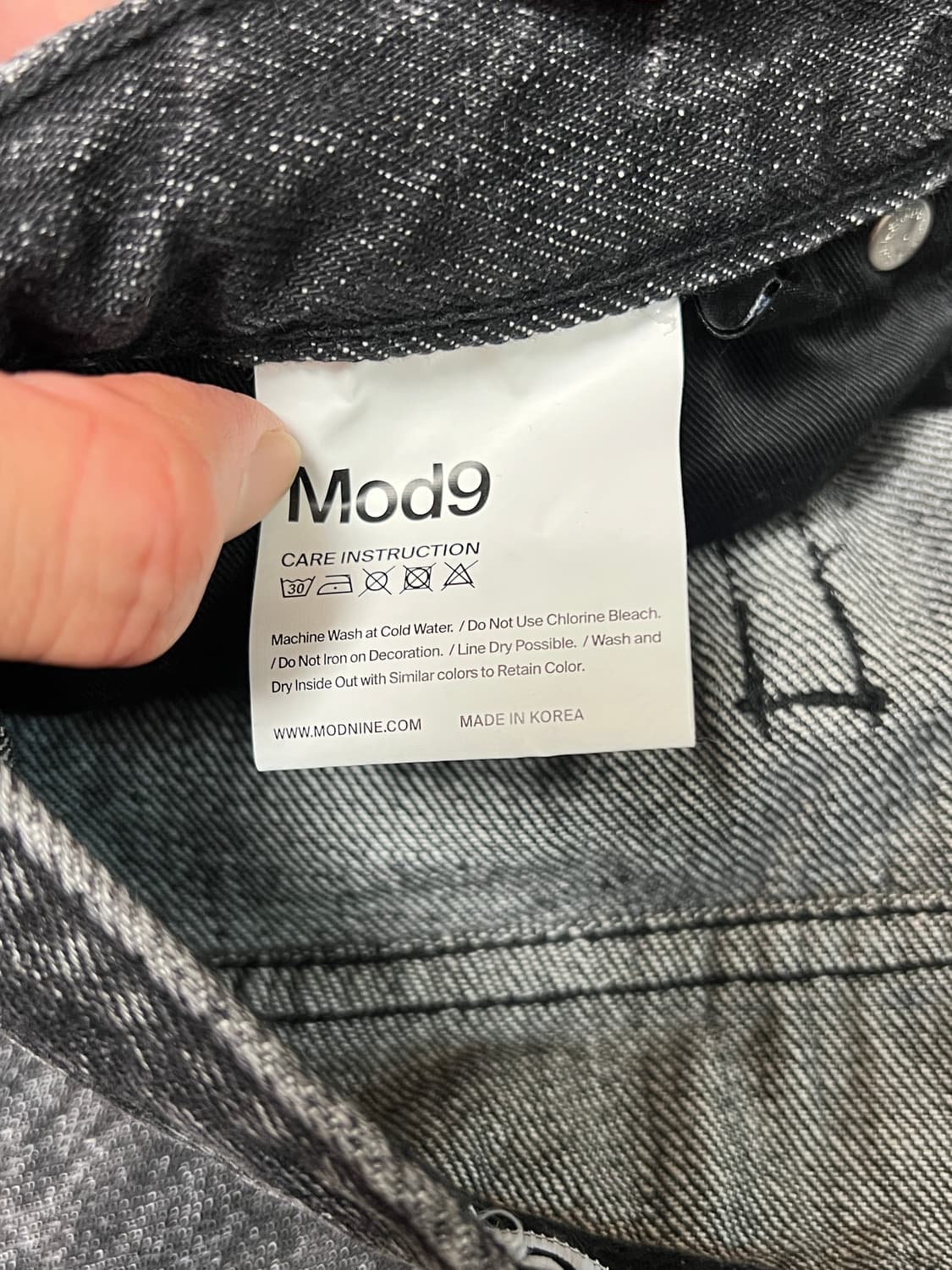 [29] 모드나인 MOD7W 흑청 와이드 데님 상품이미지4
