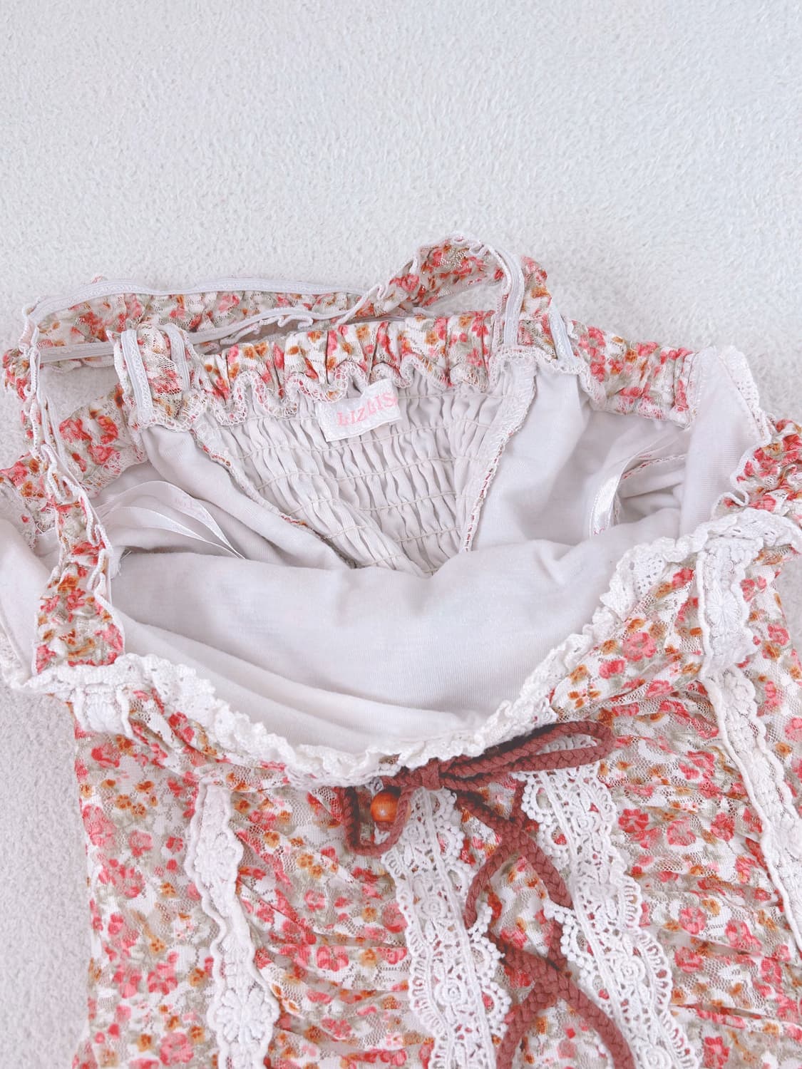 리즈리사 플로럴 레이스 홀터넥 나시 히메카지 히메갸루 라떼갸루 상품이미지2