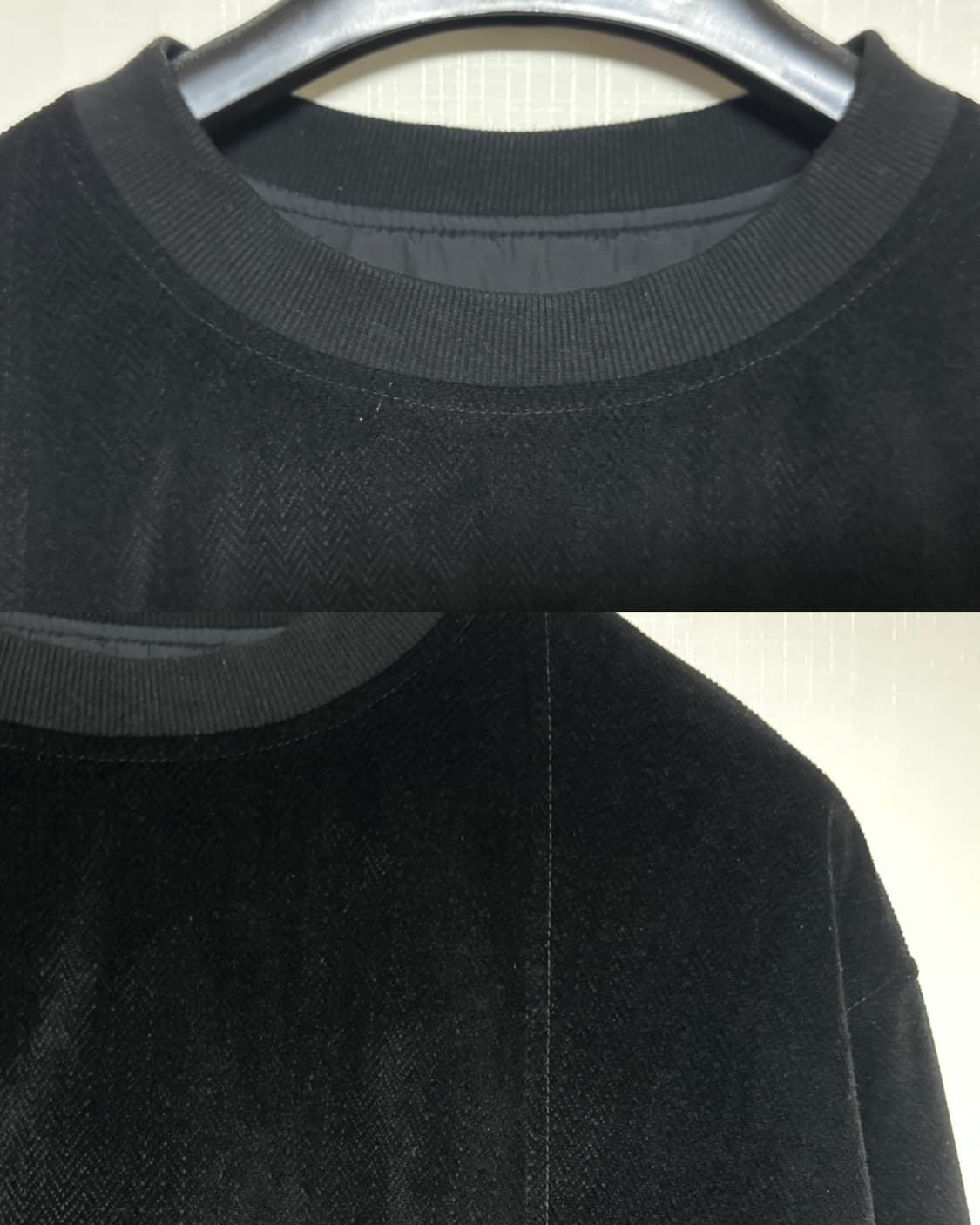 유스 youth 리버시블 헤링본 & 패딩 맨투맨 M/100-105블랙 상품이미지5