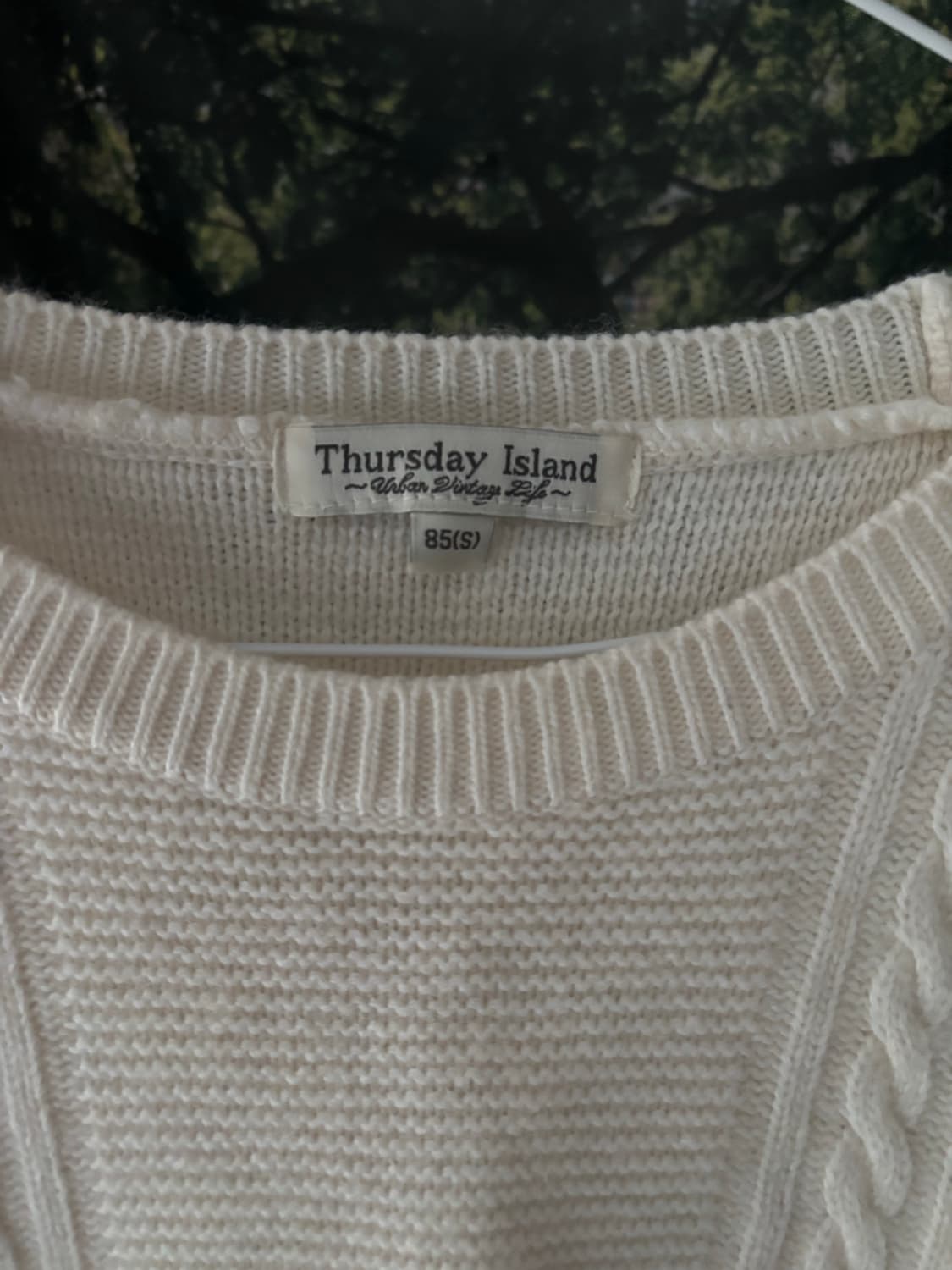 Thursday Island 꽈배기 플라워 니트 아이보리 S 모리걸 상품이미지3