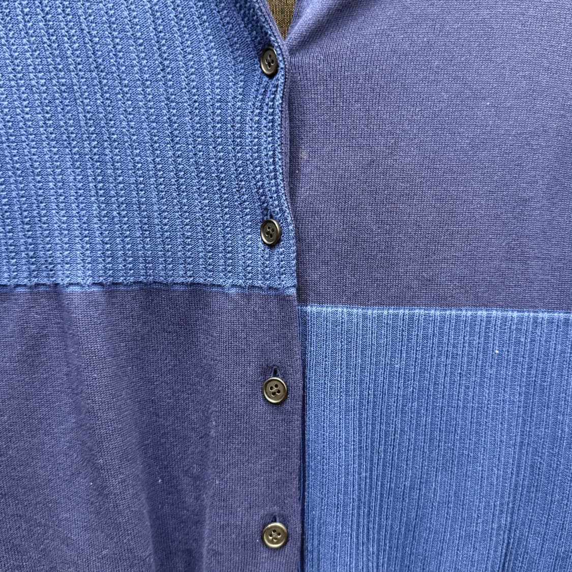 폴스미스 긴팔 니트 가디건 컬러 블록 믹스 패치워크 네이비 배색 상품이미지6