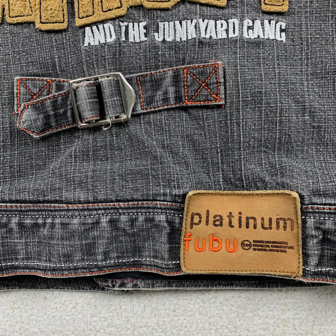 90s 플래티넘 후부 팻알버트 흑청 데님 자켓  상품이미지6