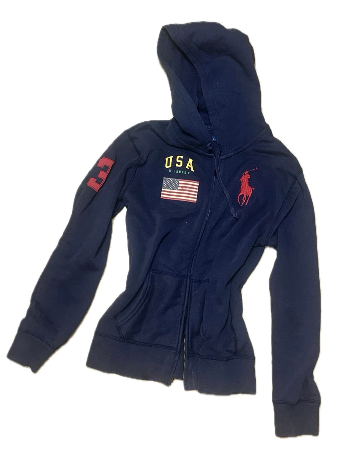 폴로랄프로렌 빅포니 성조기 슬림핏 네이비 후드집업 상품이미지1