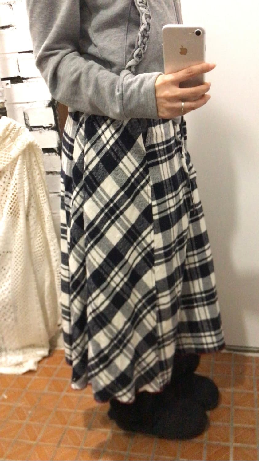 체크롱스커트 상품이미지3