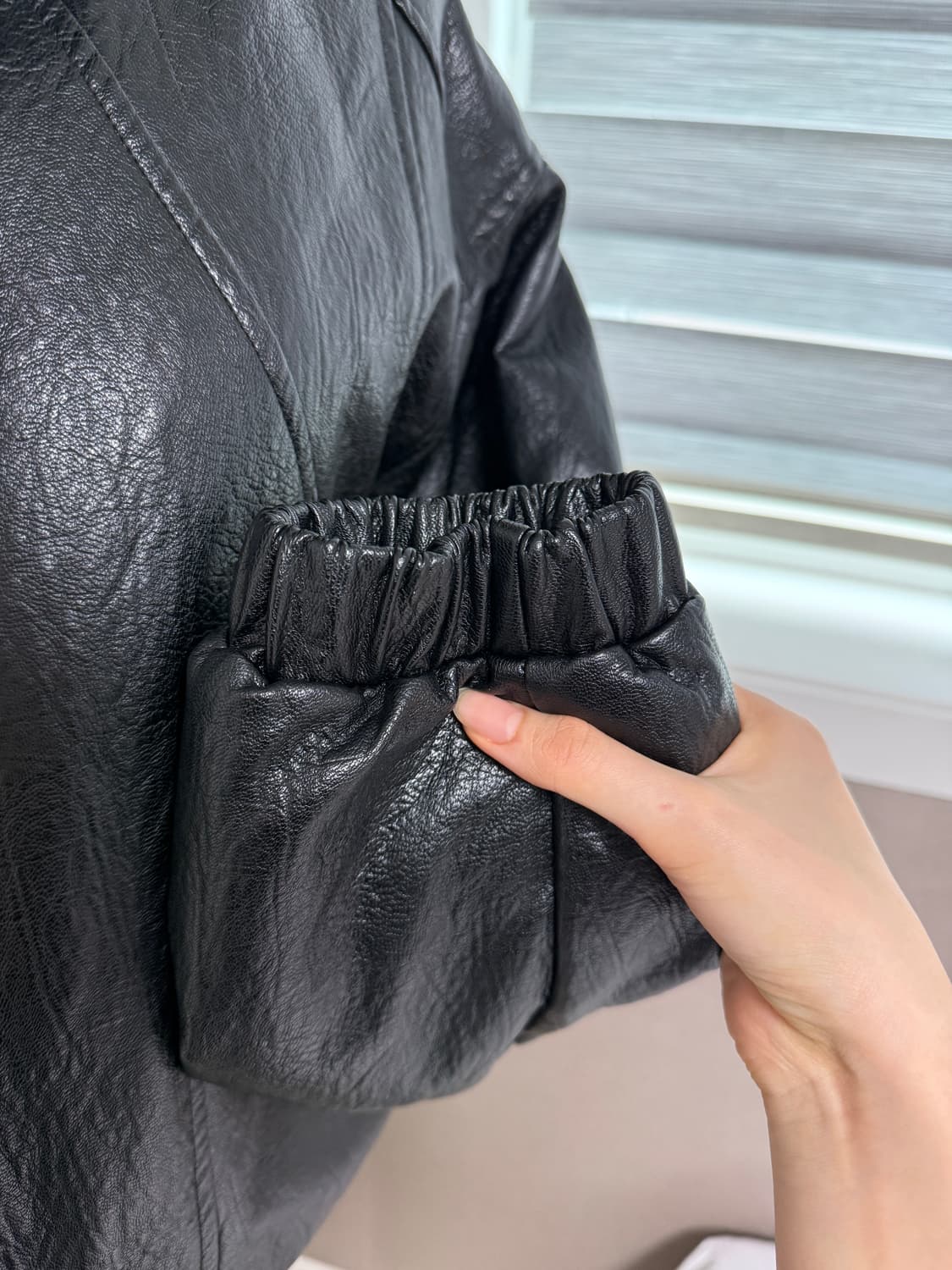 보헤미안서울 하이넥 레더자켓 3온스 상품이미지6