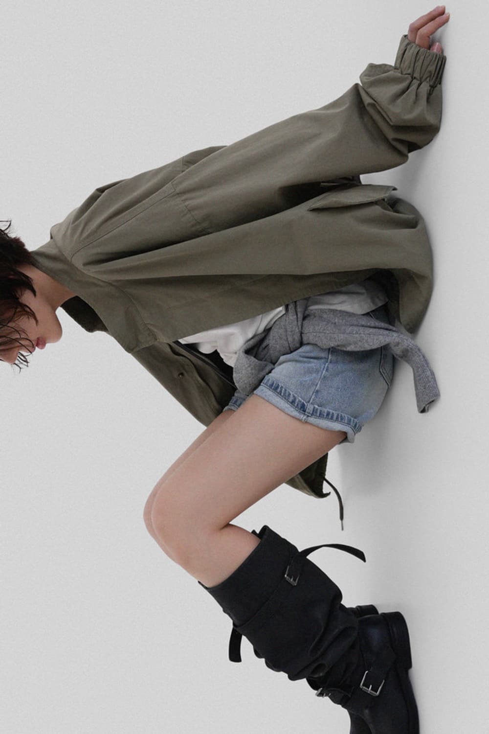 (새상품) 어텀 핸더하프야상 (카키) 상품이미지3