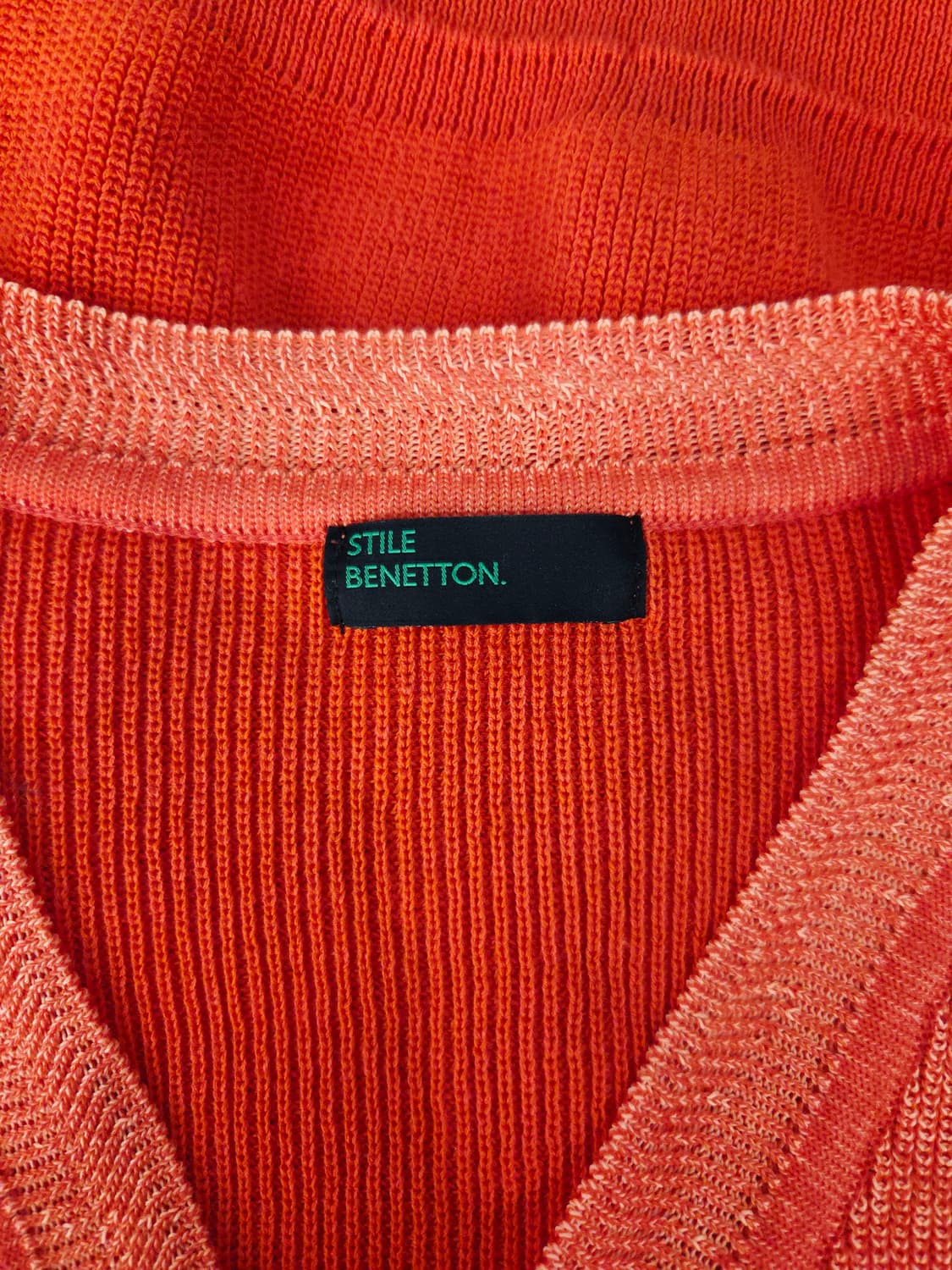 스틸 베네통(STILE BENETTON) 오렌지 니트 집업 가디건 상품이미지7