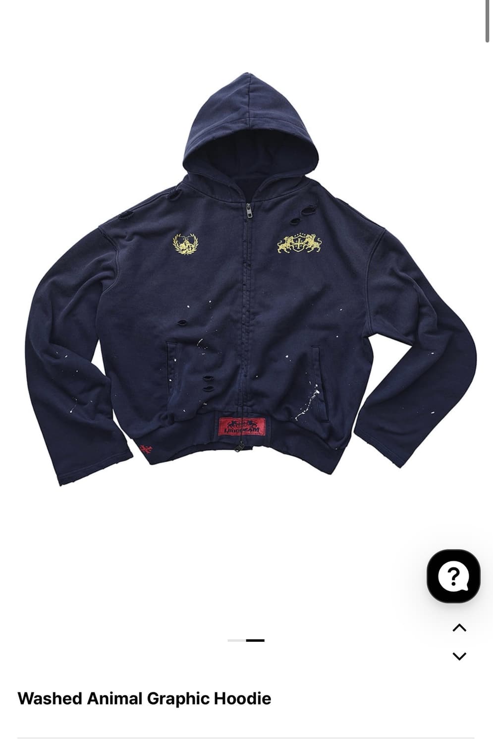 Luuucam 후드집업 washed animal graphic 상품이미지1