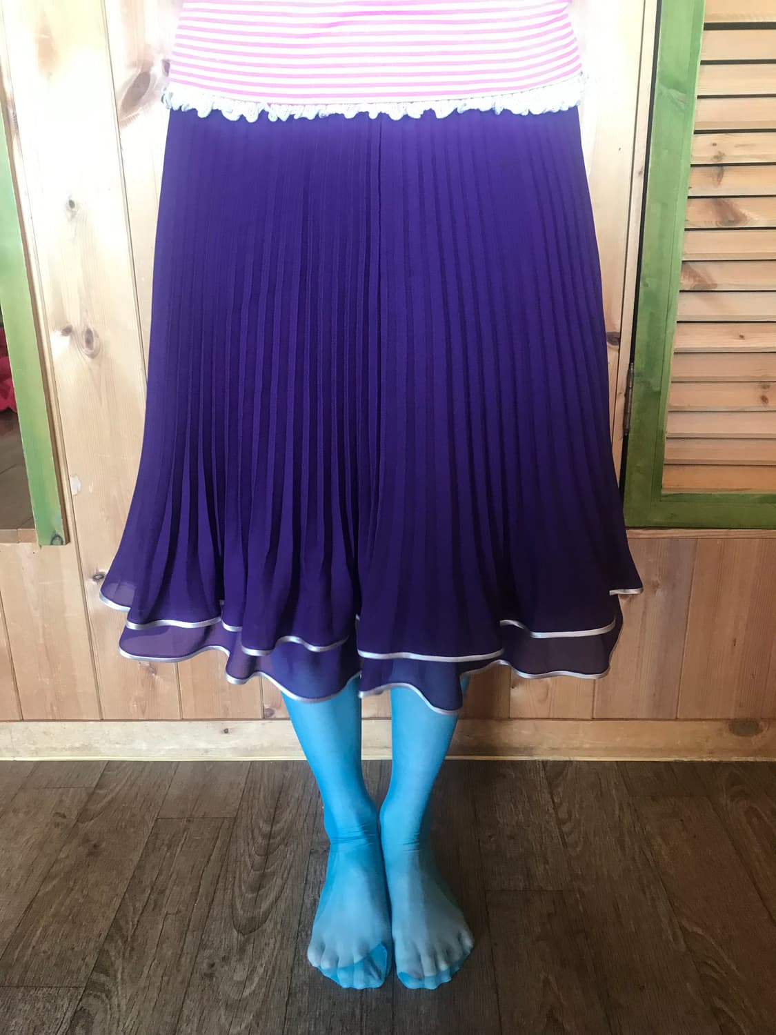 vintage purple pleats skirt 상품이미지1