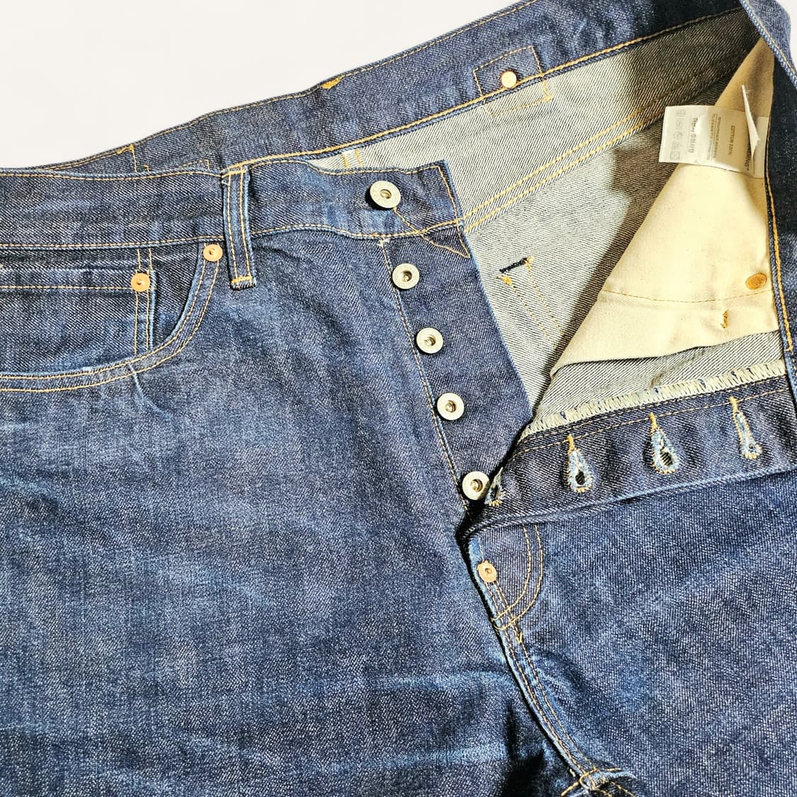 [34][아웃스탠딩]30S 신치백 셀비지 와이드 데님팬츠 상품이미지4