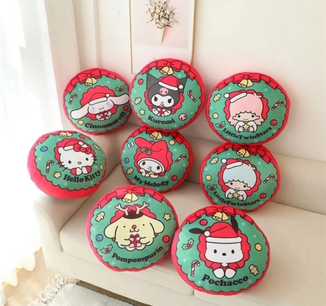 산리오 크리스마스 원형 쿠션 상품이미지1