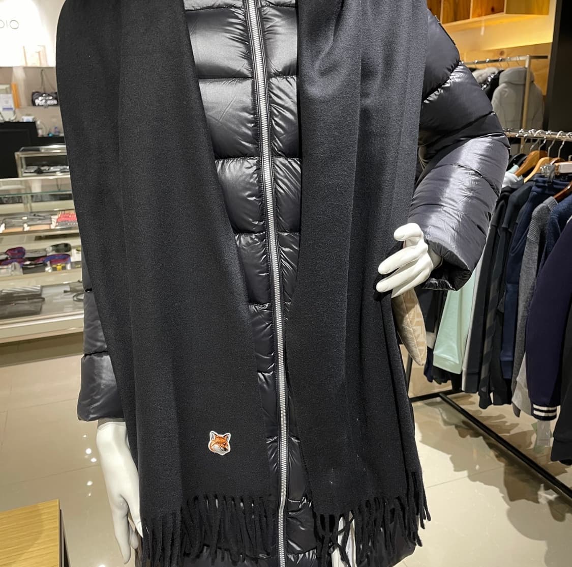 메종키츠네 폭스 헤드 버진 울 머플러 상품이미지2