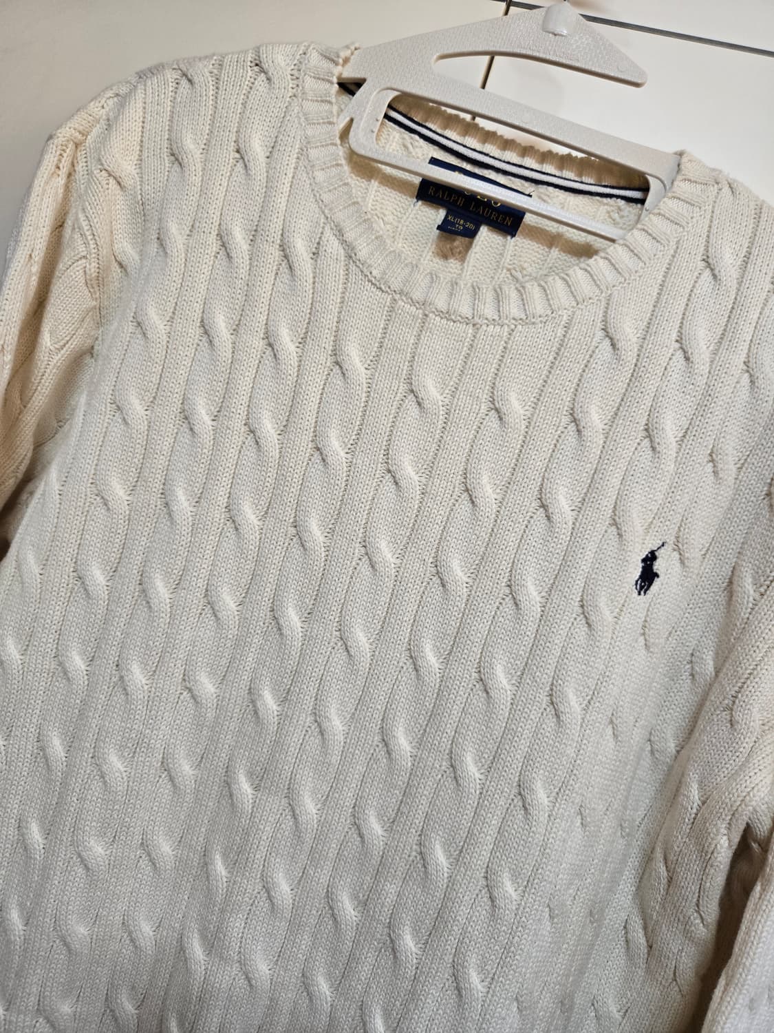 폴로 랄프로렌 정품 남성 크림 케이블 니트 상품이미지1
