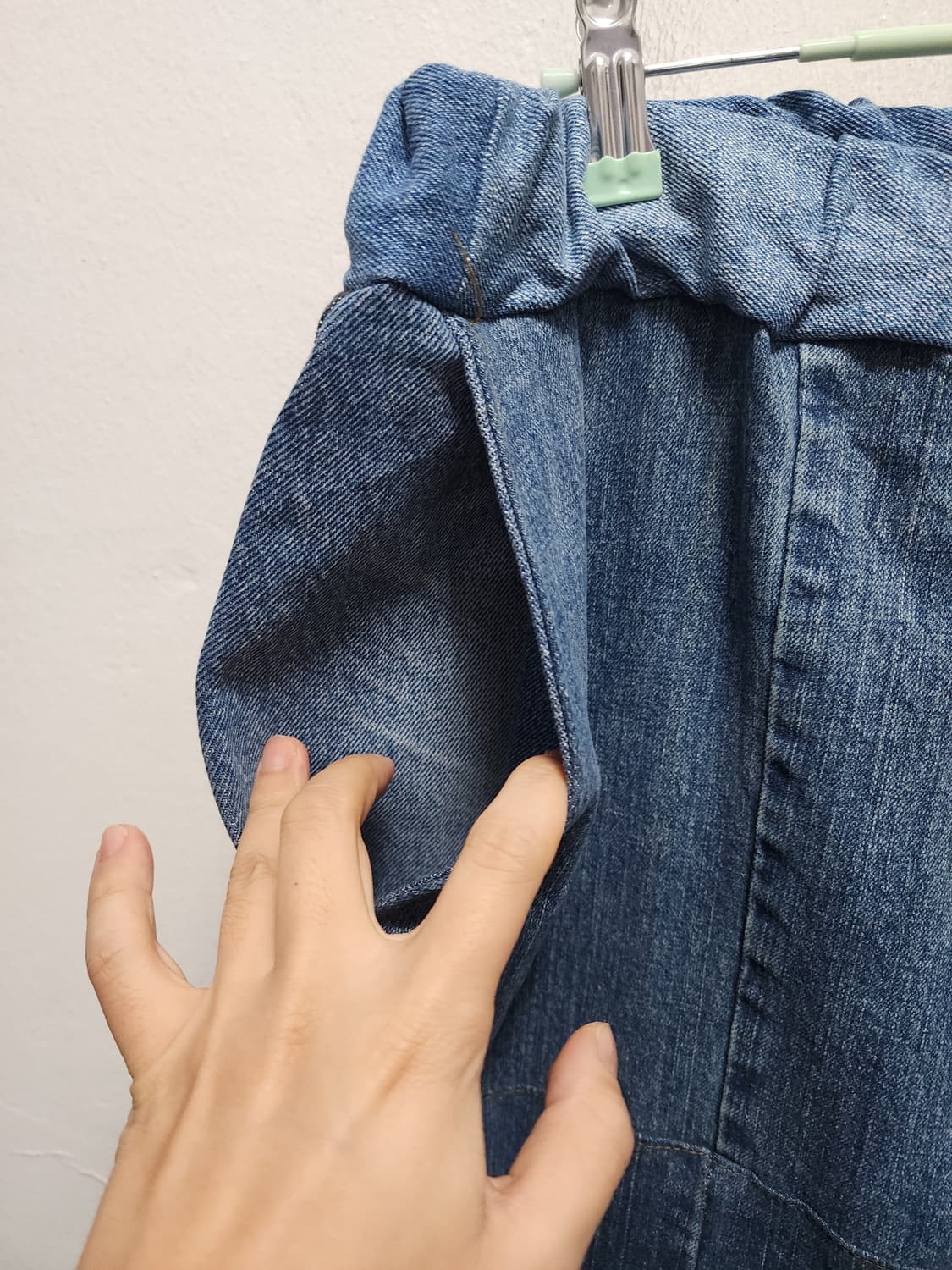 패치워크 데님 와이드 벌룬팬츠 상품이미지5