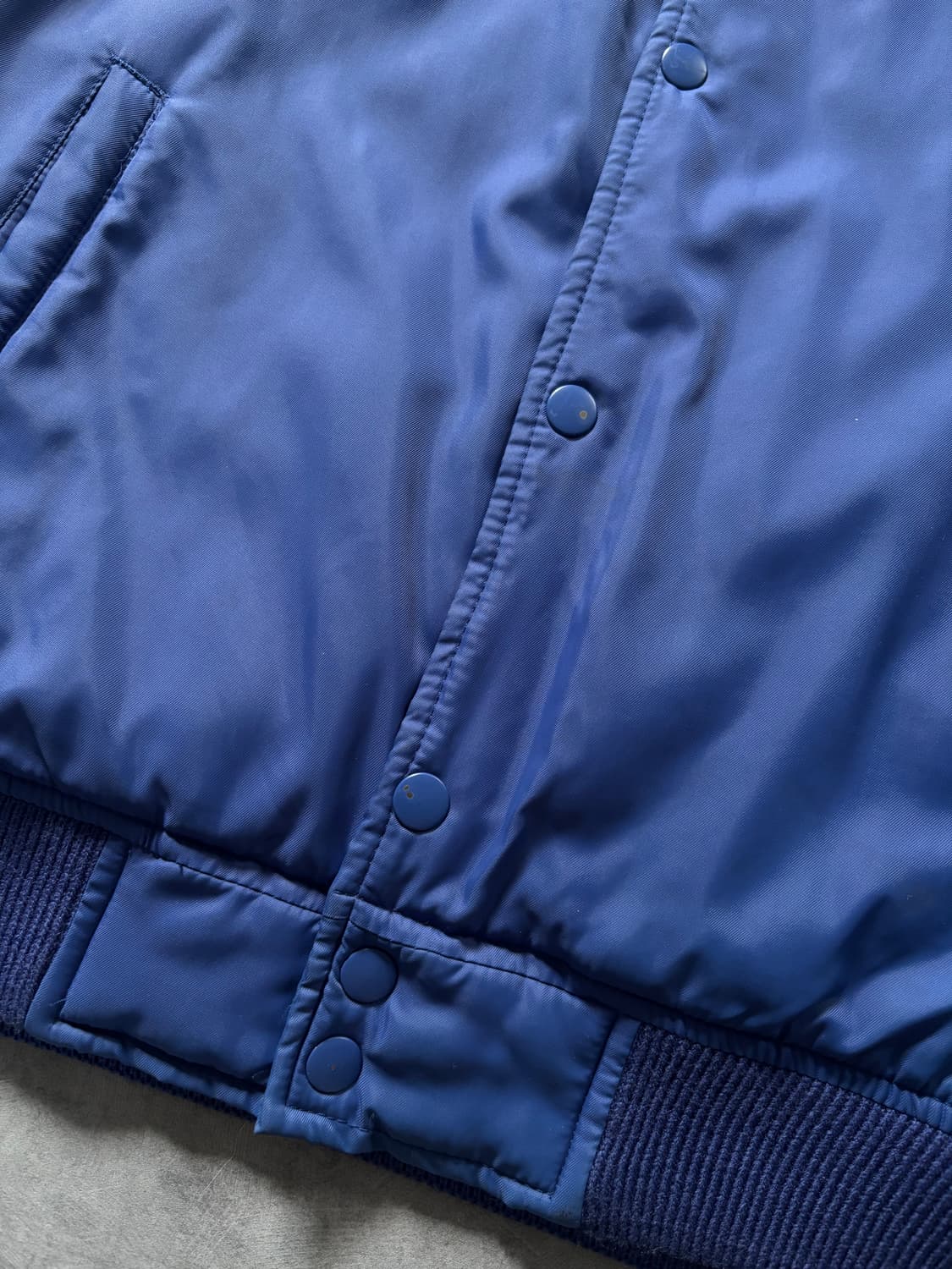 Stussy 스투시 00s 블루 스컬로고 새틴 바시티 자켓 상품이미지10