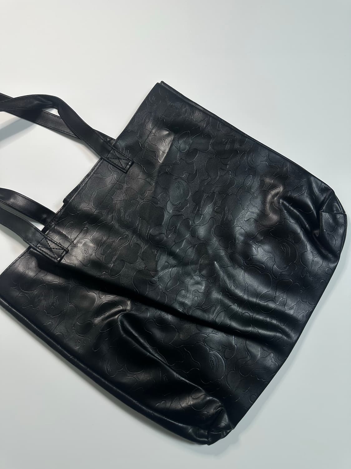 베이프 블랙 가죽 숄더백 토트백 상품이미지3