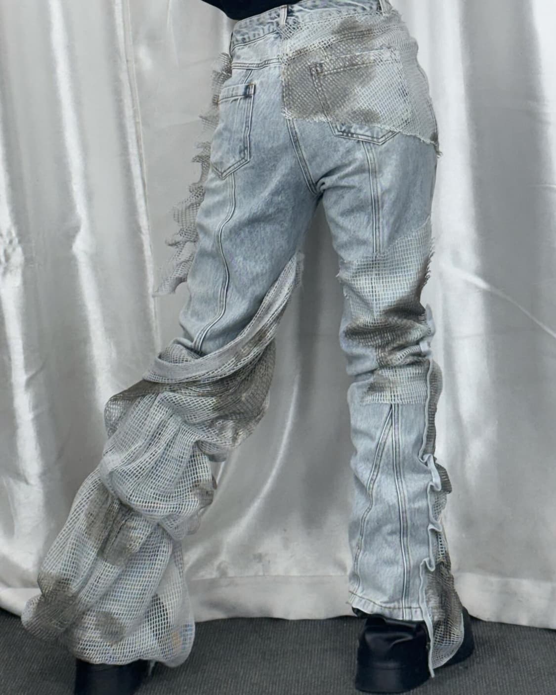 lace details denim pants 상품이미지4