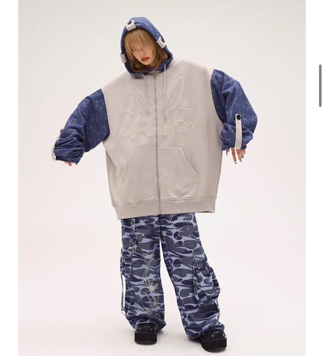 씨피어스 cfierce 스타 래빗 오버사이즈 후드 상품이미지2